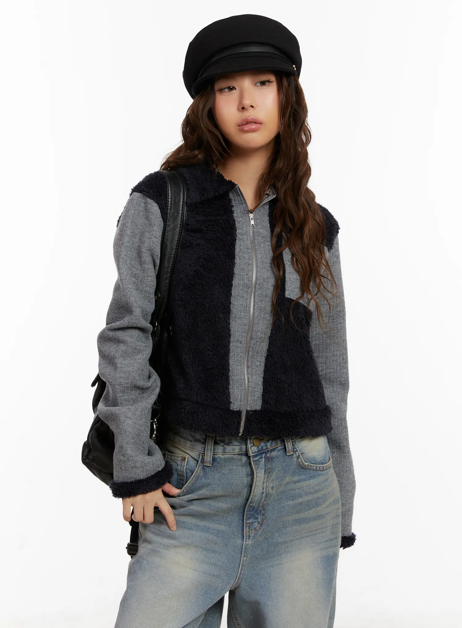 Cozy Pocket Collar Fleece Zip Up CD517