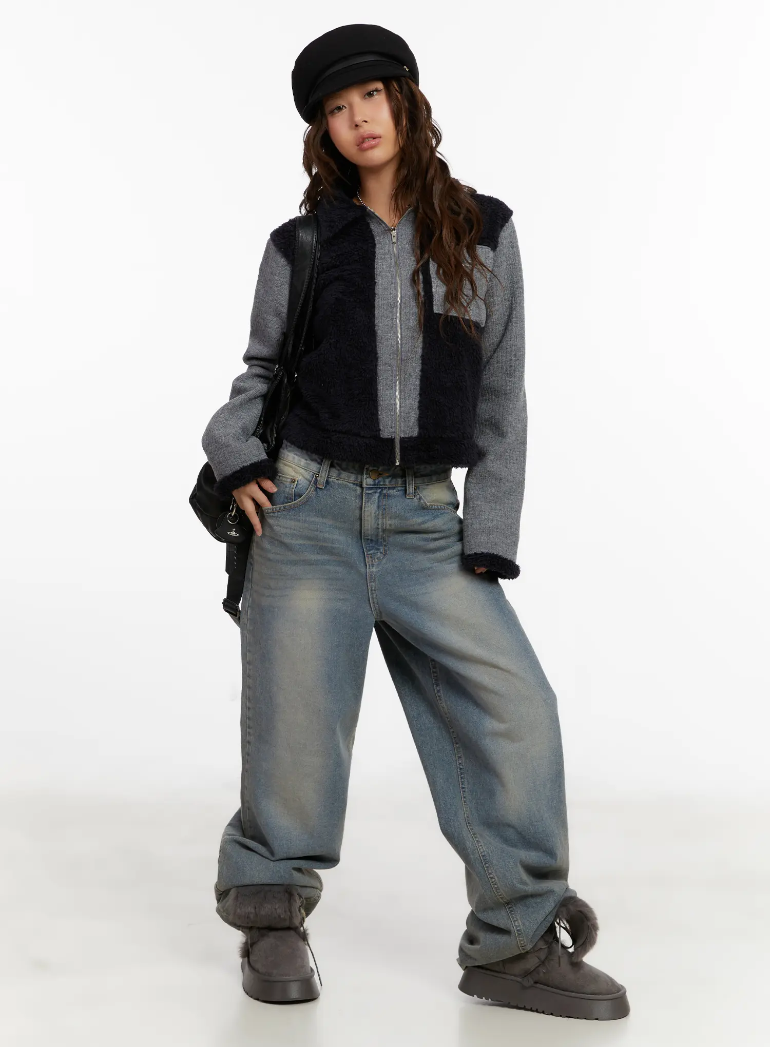 Cozy Pocket Collar Fleece Zip Up CD517 - Image 2