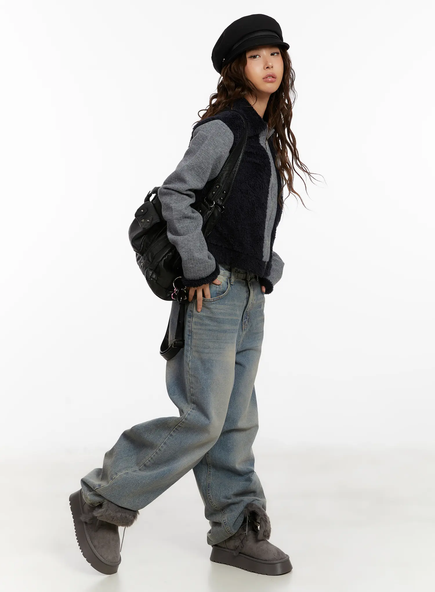 Cozy Pocket Collar Fleece Zip Up CD517 - Image 8