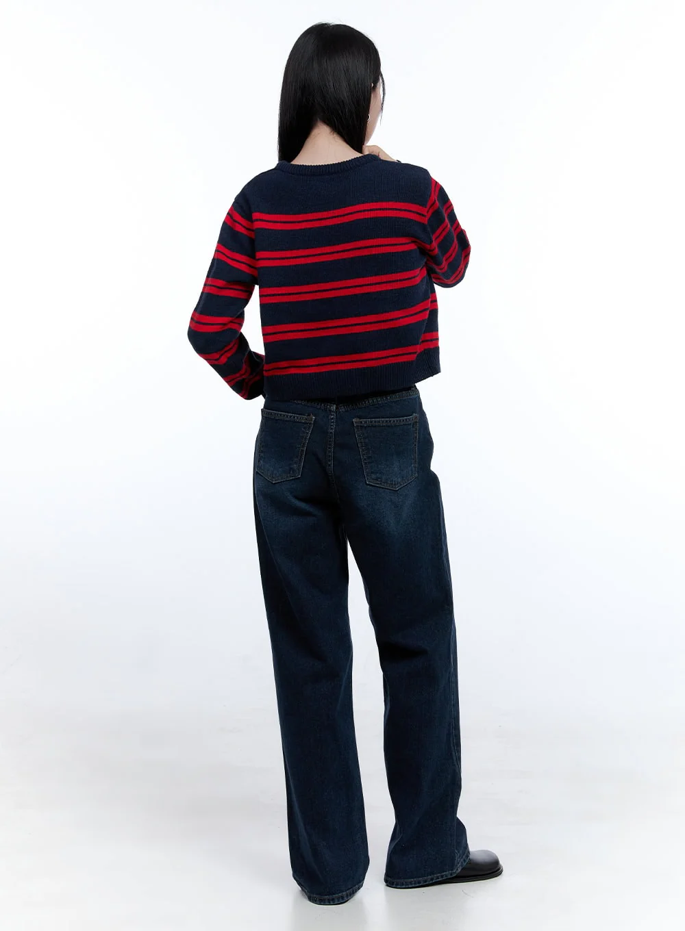 Cozy Stripe Wool-Blend Crop Top OO429 - Image 3