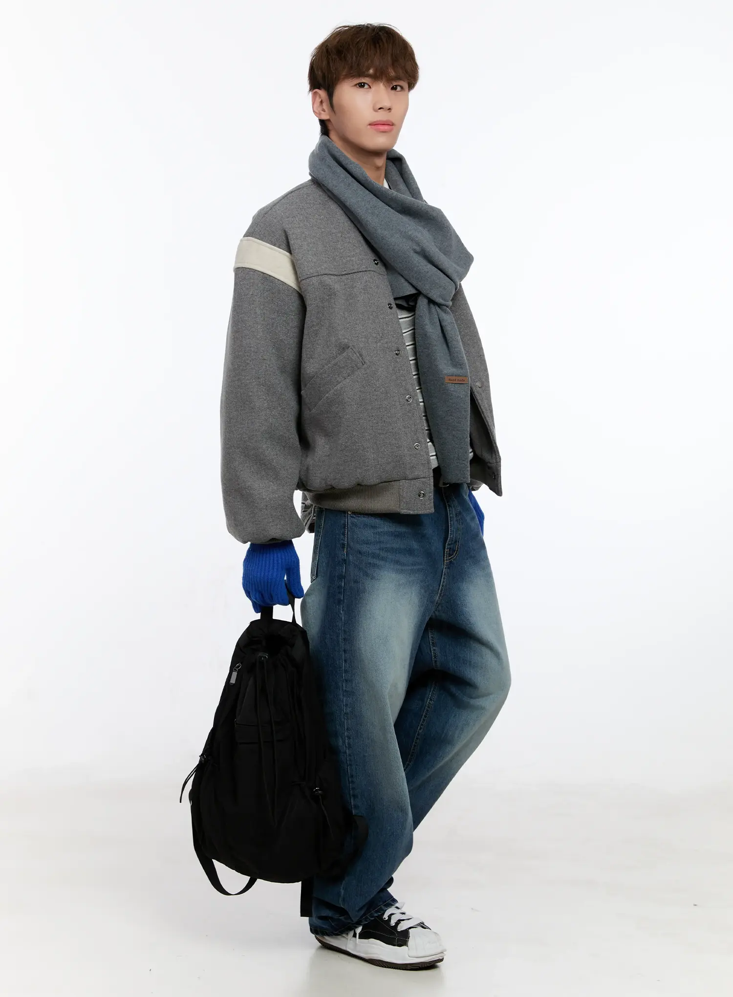 Cozy Two-Tone Scarf IN512 - Image 6