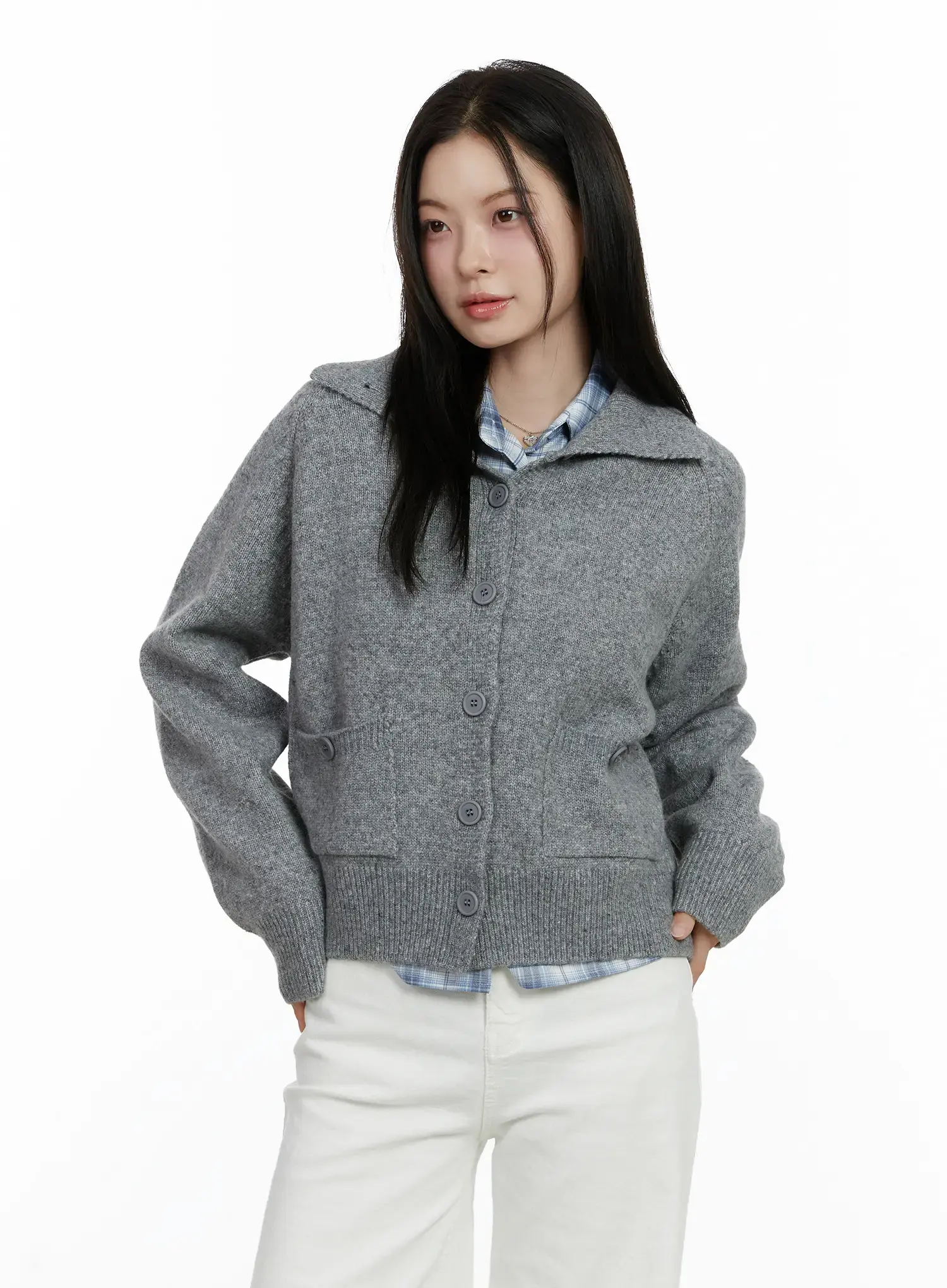 Cozy Two-Way Pocket Cardigan F502 - Image 2