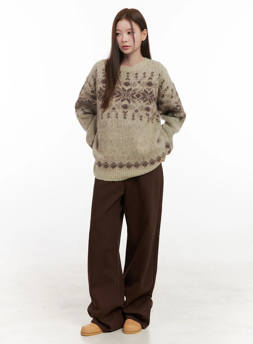 Cozy Wide Leg Cotton Pants OD418 - Image 3