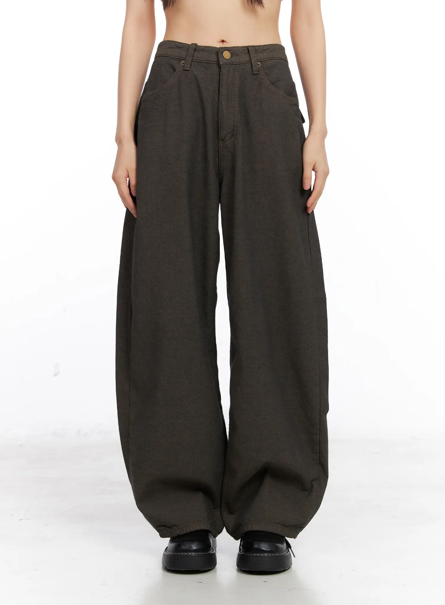 Cozy Wide Leg Cotton Trousers CN521 - Image 2