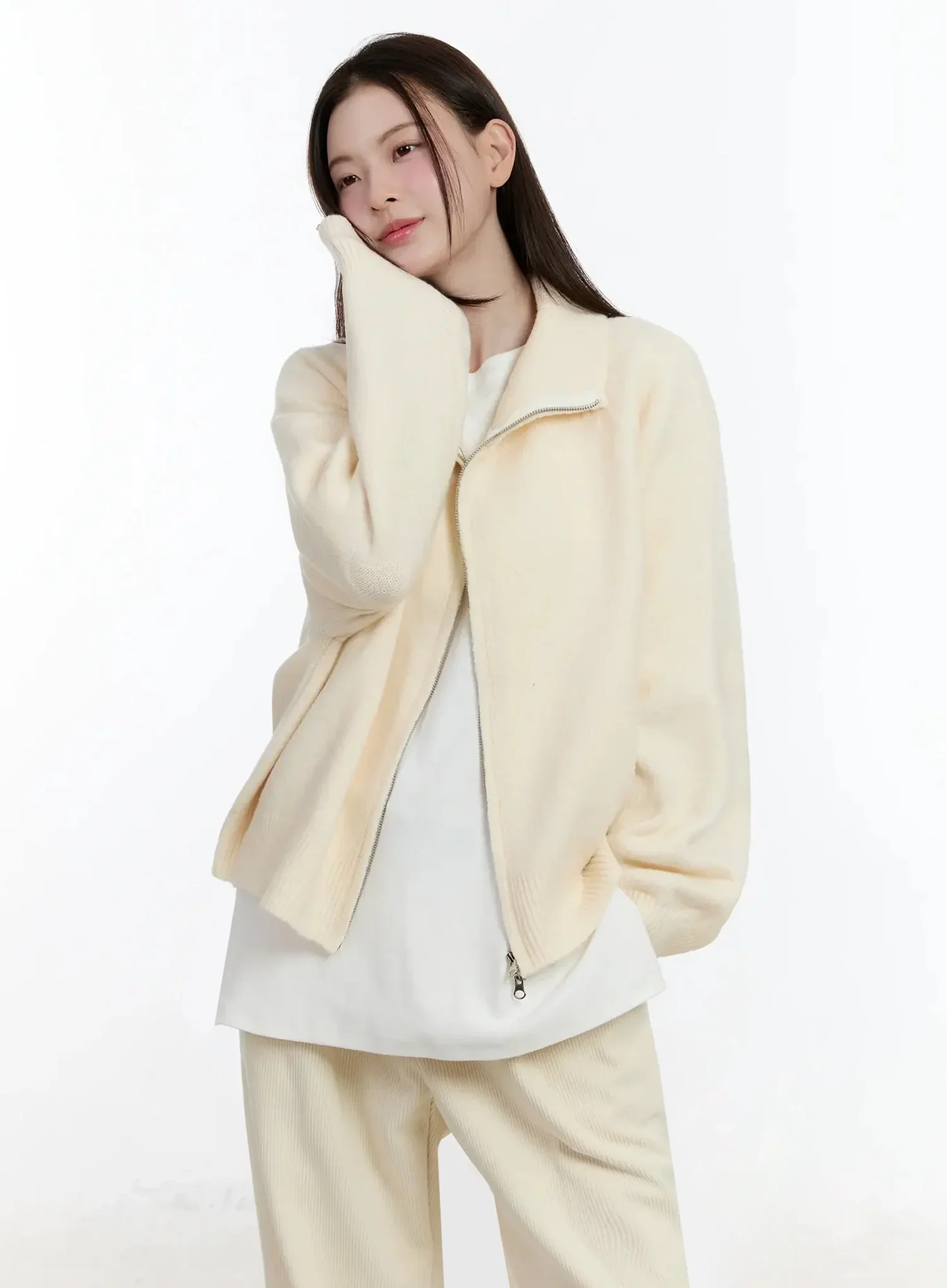 Cozy Zip-Up Turtleneck Cardigan ID526 - Image 11
