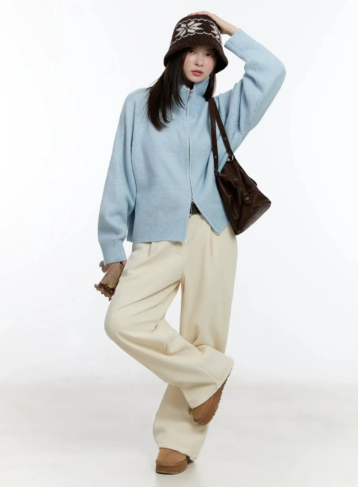 Cozy Zip-Up Turtleneck Cardigan ID526 - Image 2