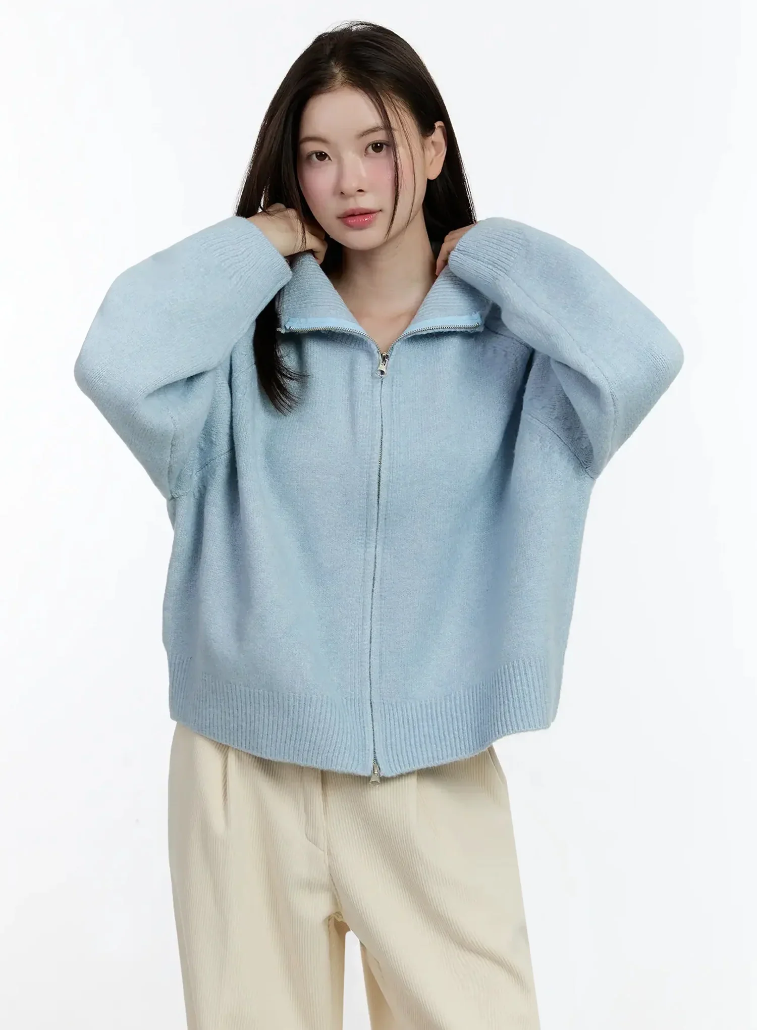 Cozy Zip-Up Turtleneck Cardigan ID526 - Image 4