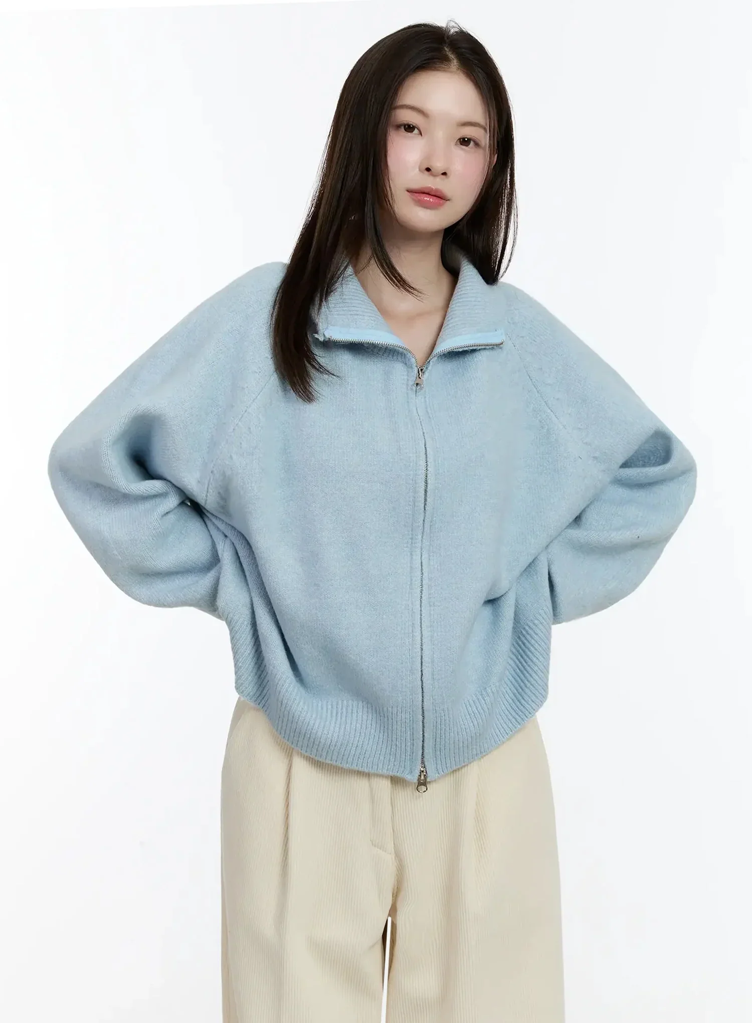 Cozy Zip-Up Turtleneck Cardigan ID526 - Image 5