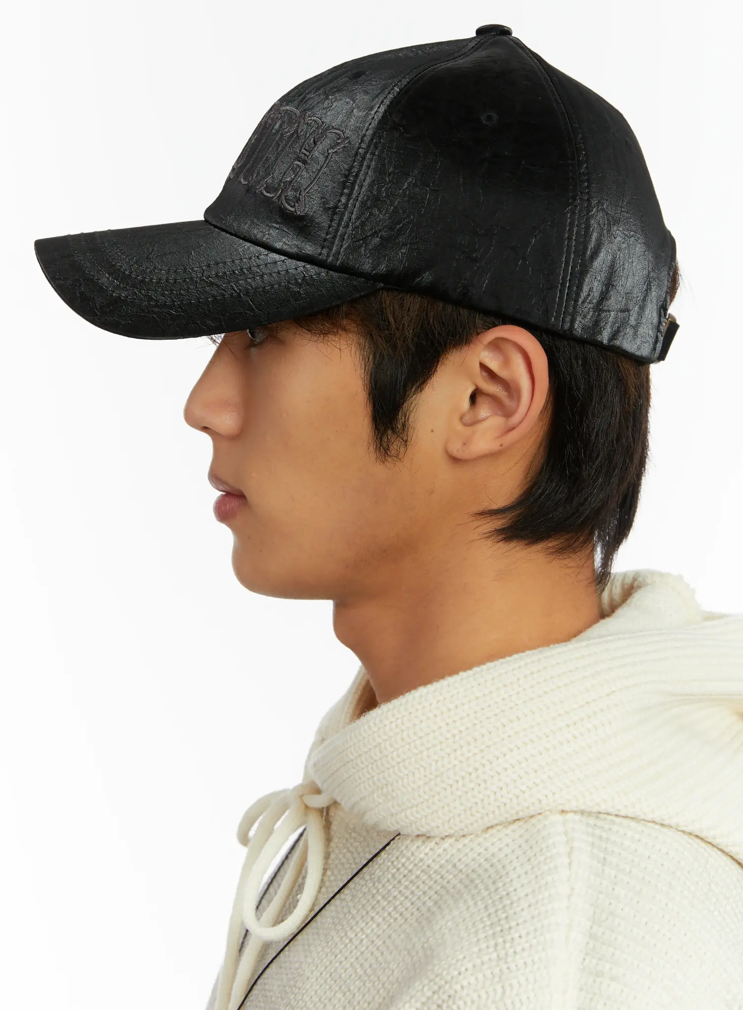 Crackle Faux Leather Youth Cap ID524 - Image 4