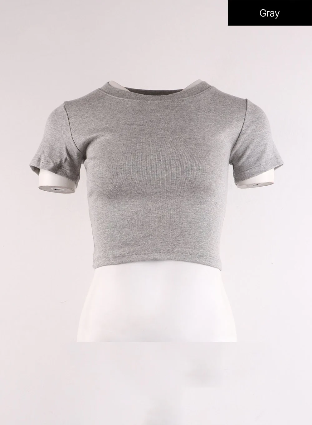 Crew Neck Slim Crop Top IF402 - Image 12
