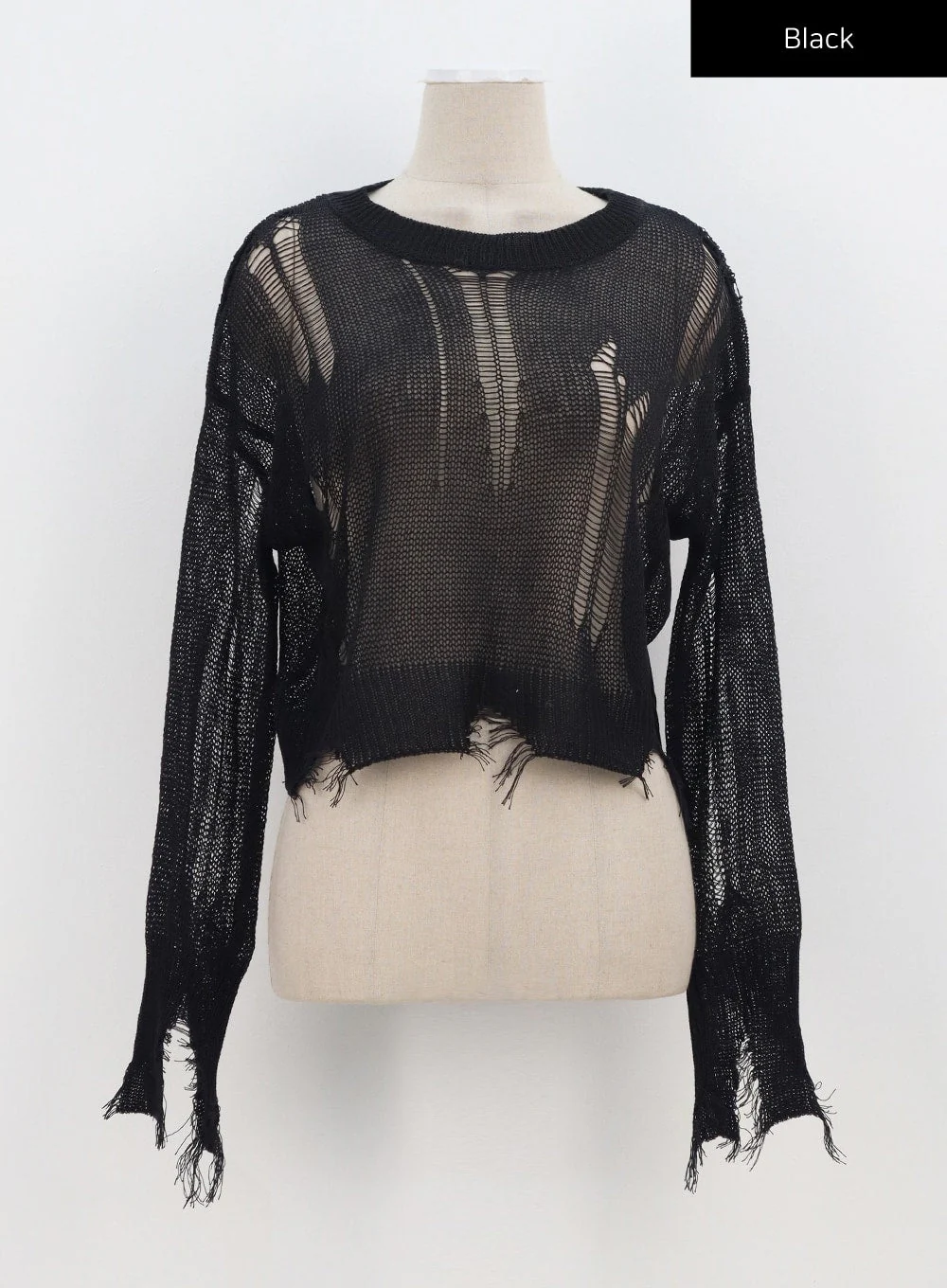 Crewneck Ripped Sweater CA307 - Image 15