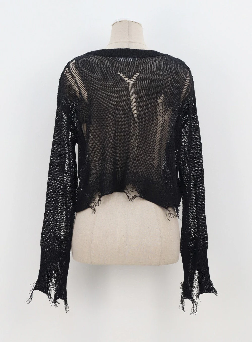 Crewneck Ripped Sweater CA307 - Image 16