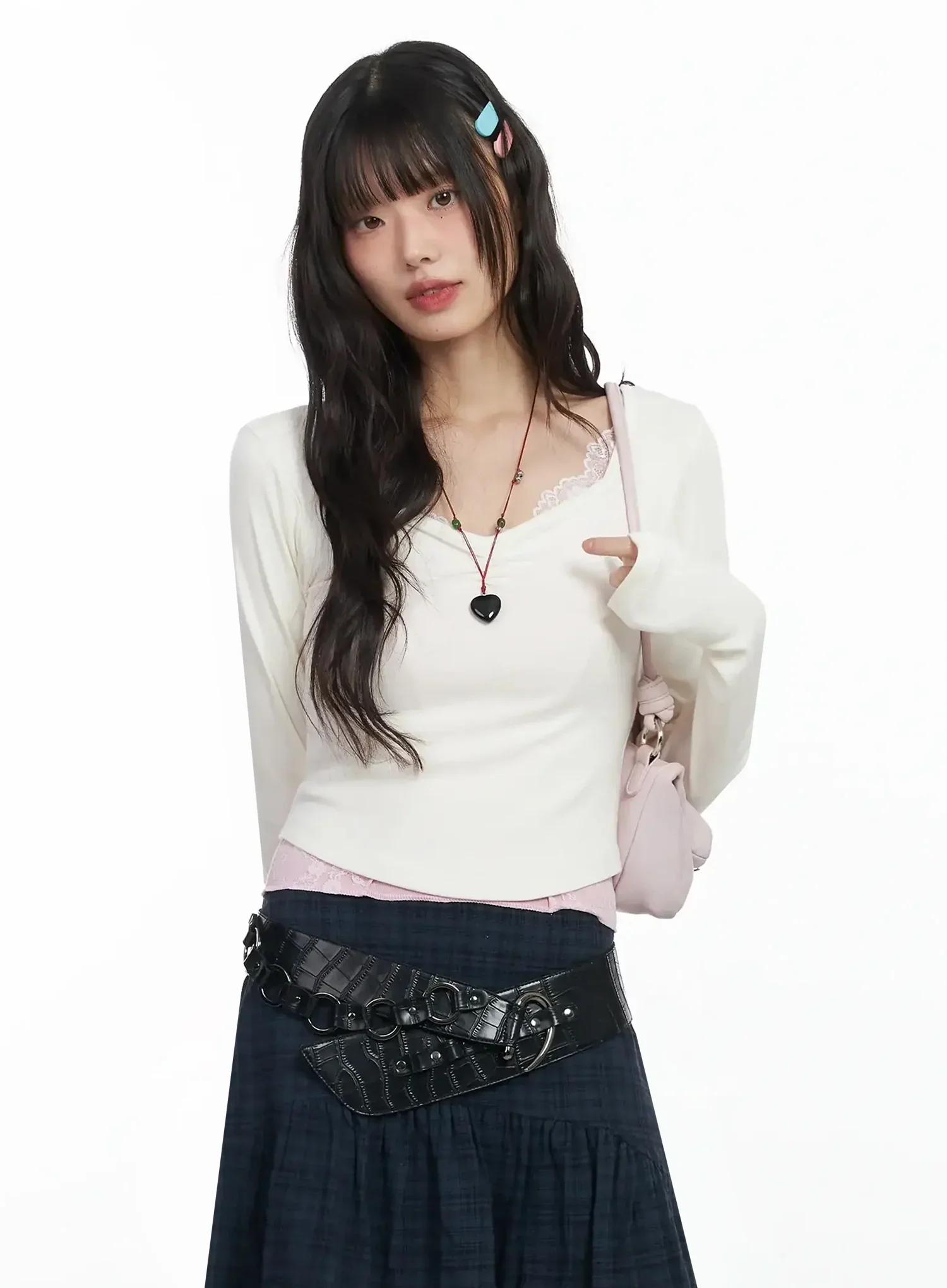 Croc-Embossed Wide Belt F516 - Image 2