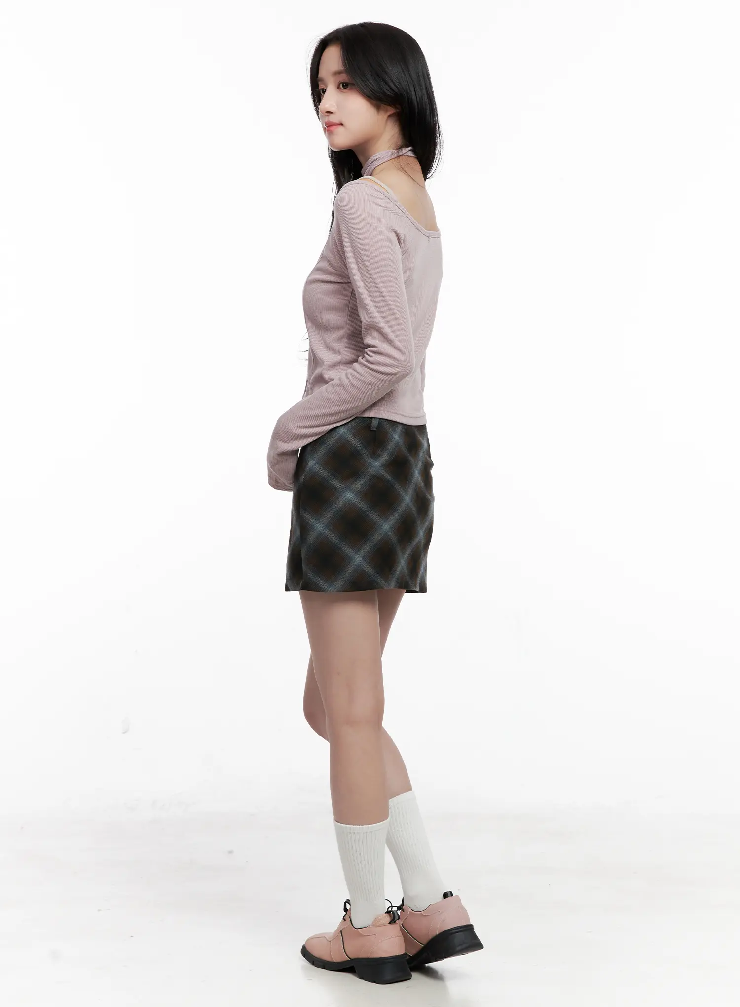 Crop Cardigan With Neck-Strap CO523 - Image 5