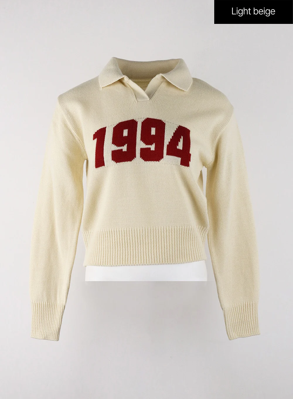 Crop Collar Lettering Sweater OJ404 - Image 10
