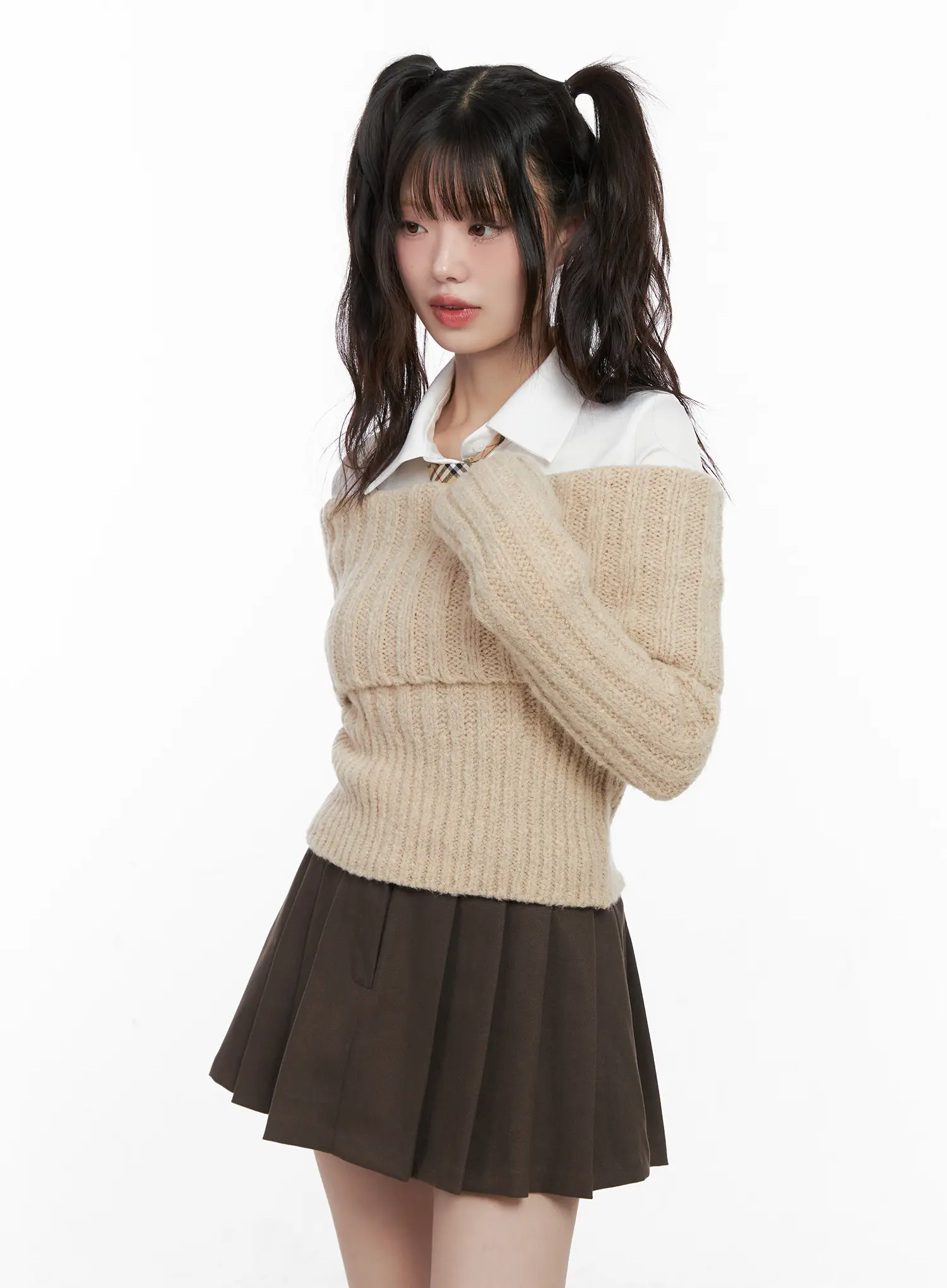 Crop Off-Shoulder Knit  Sweater CN510 - Image 5