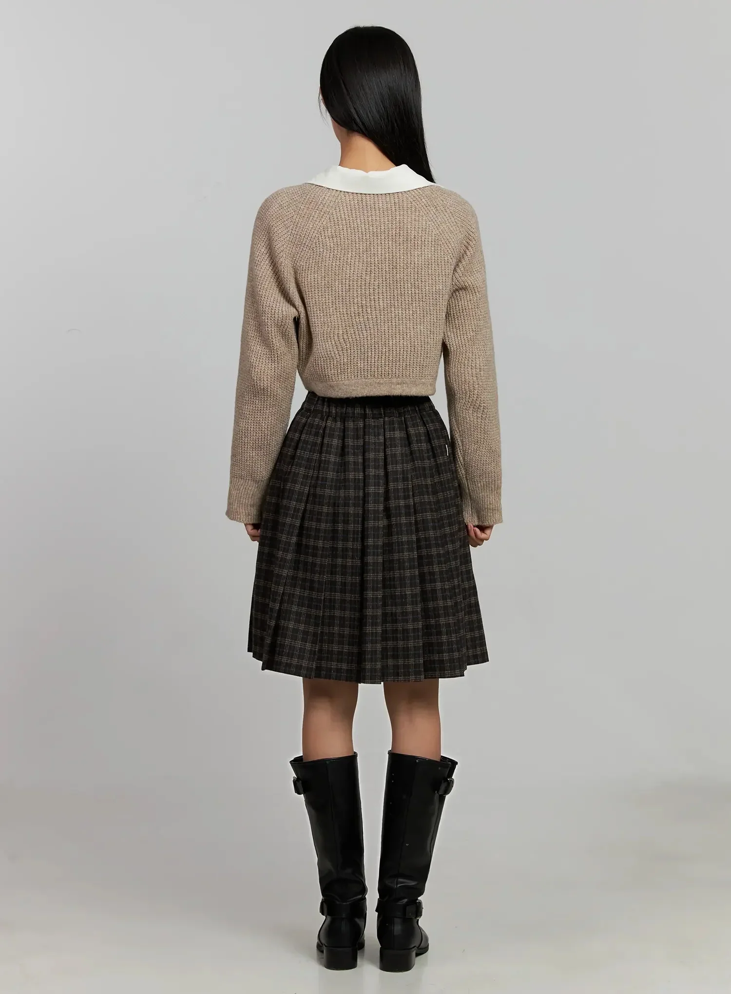 Cropped Crewneck Knit Top IJ502 - Image 11