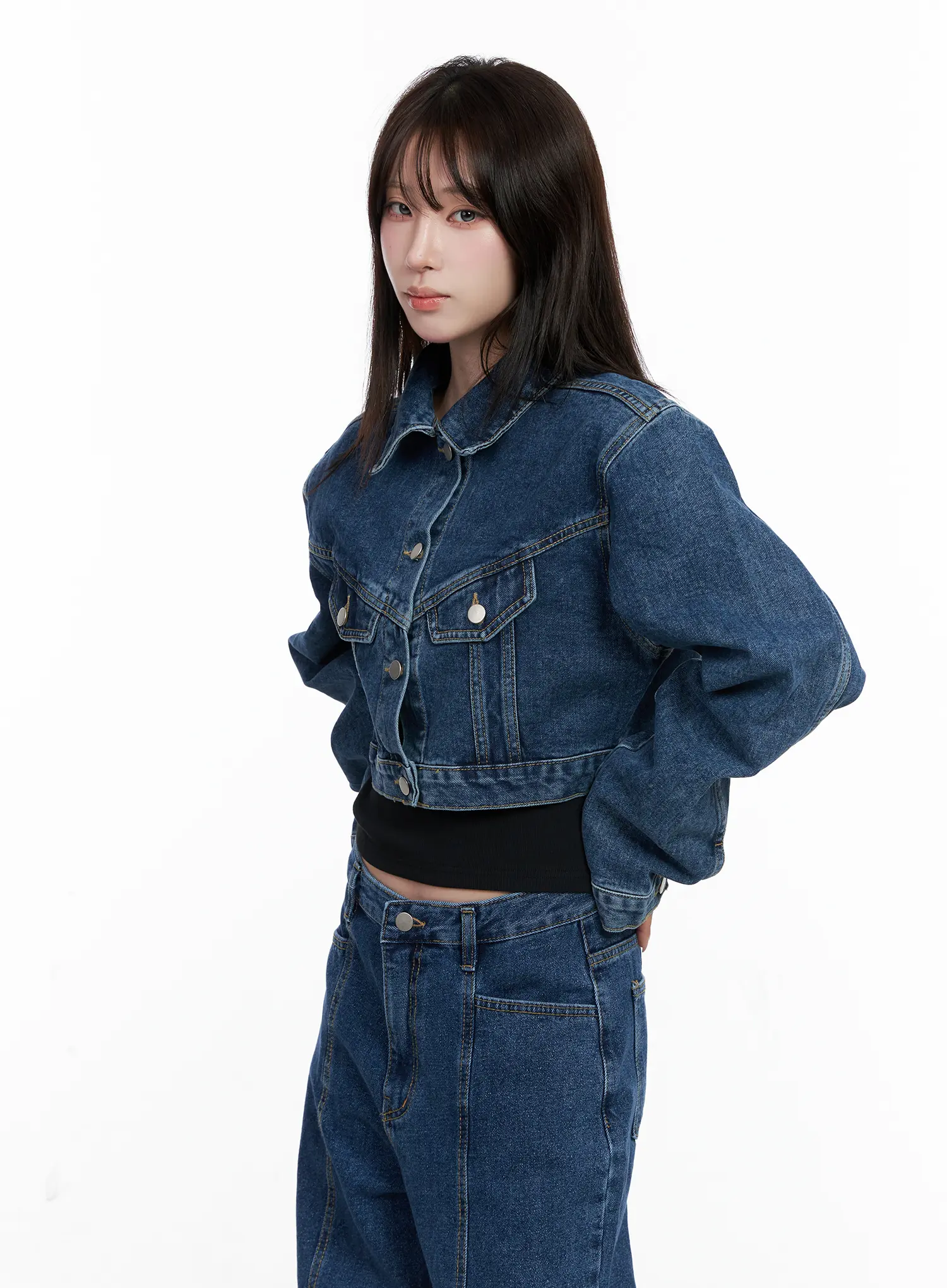 Cropped Denim Jacket CO521 - Image 10