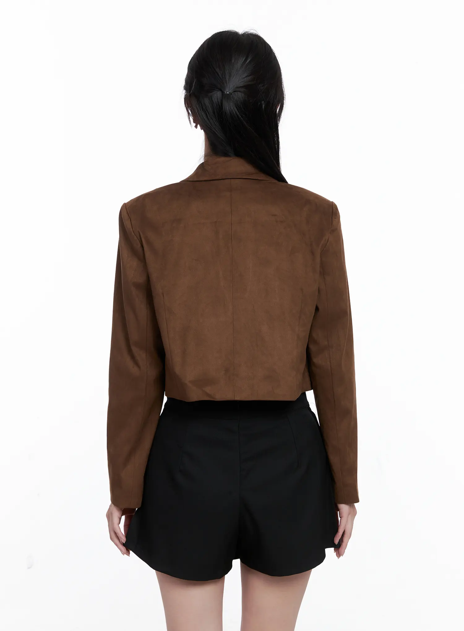 Cropped Faux Suede Jacket CS523 - Image 8