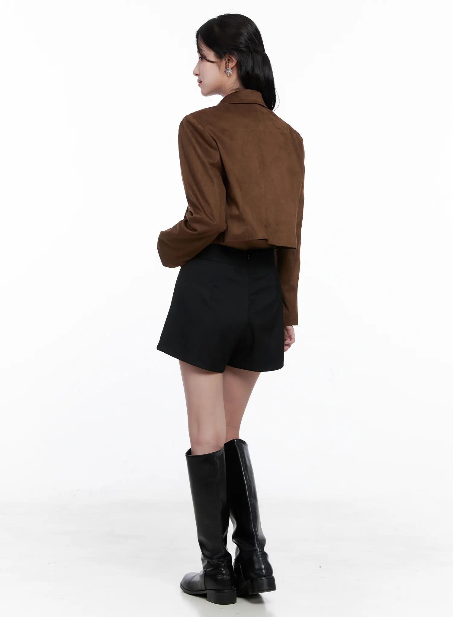 Cropped Faux Suede Jacket CS523 - Image 9