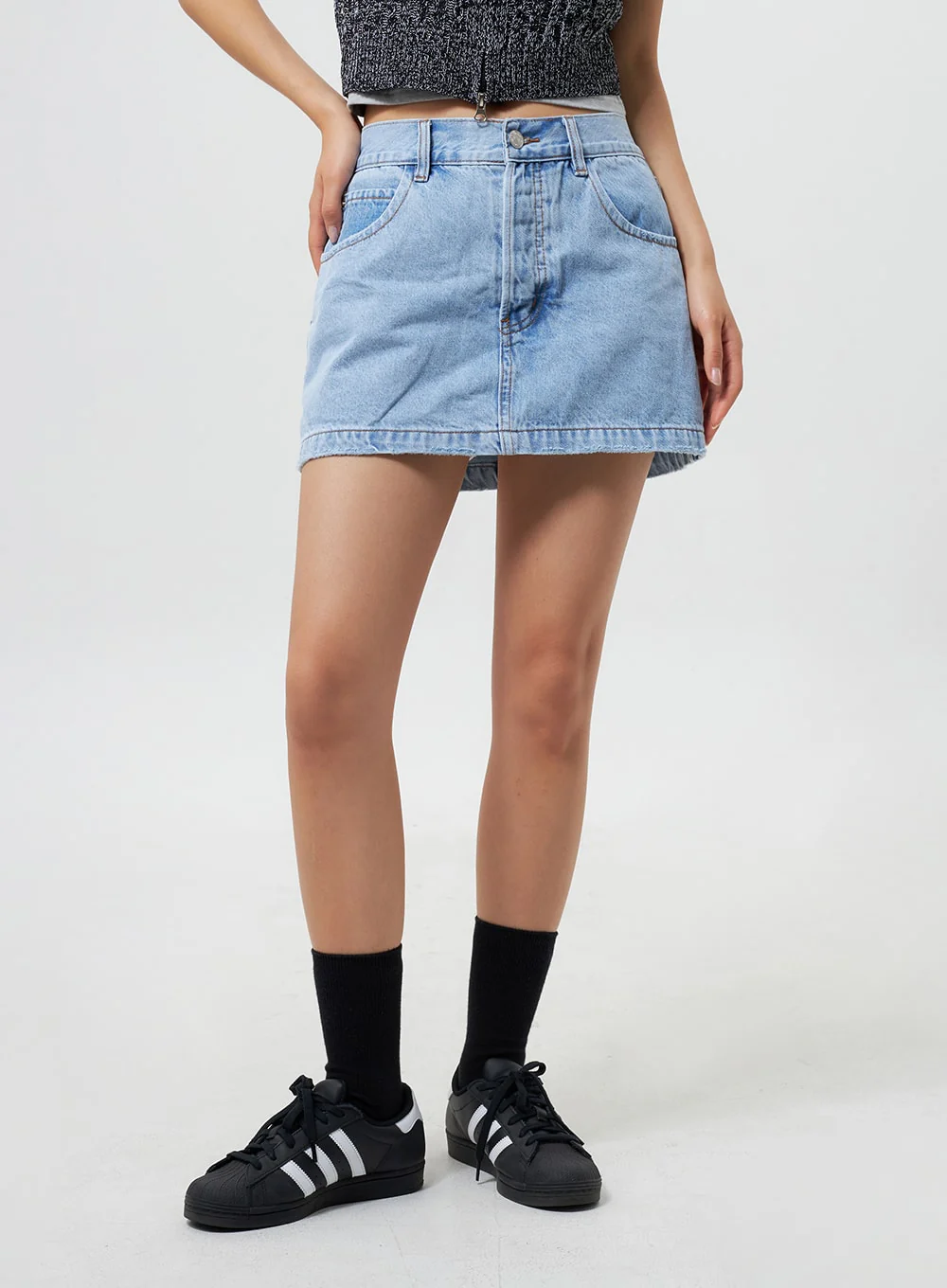 Cropped Knit Zip-Up CY325 - Image 11