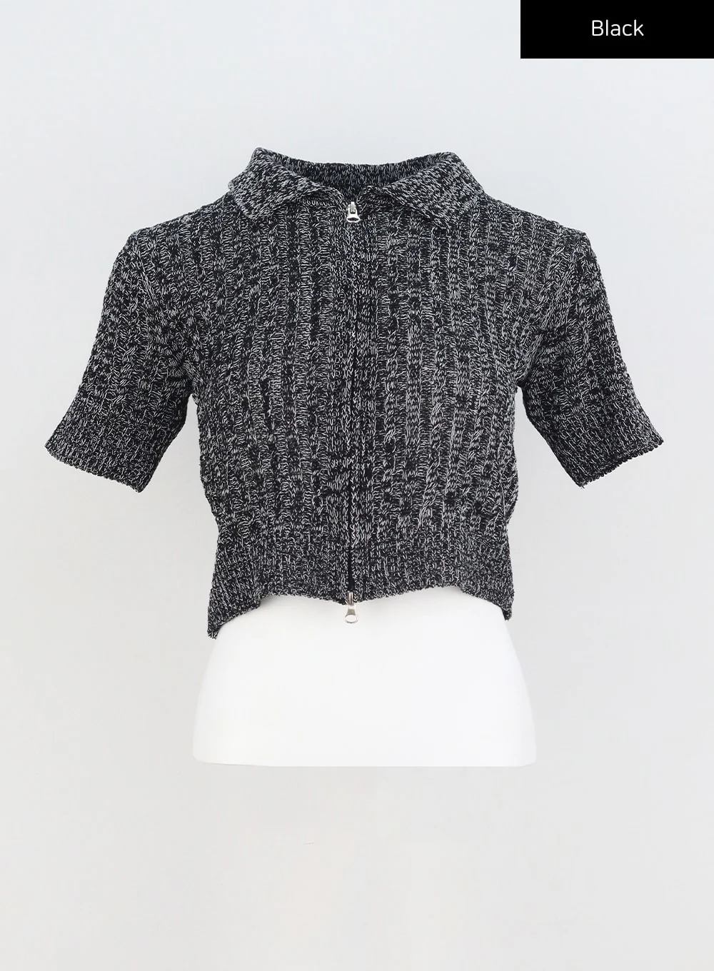 Cropped Knit Zip-Up CY325 - Image 17