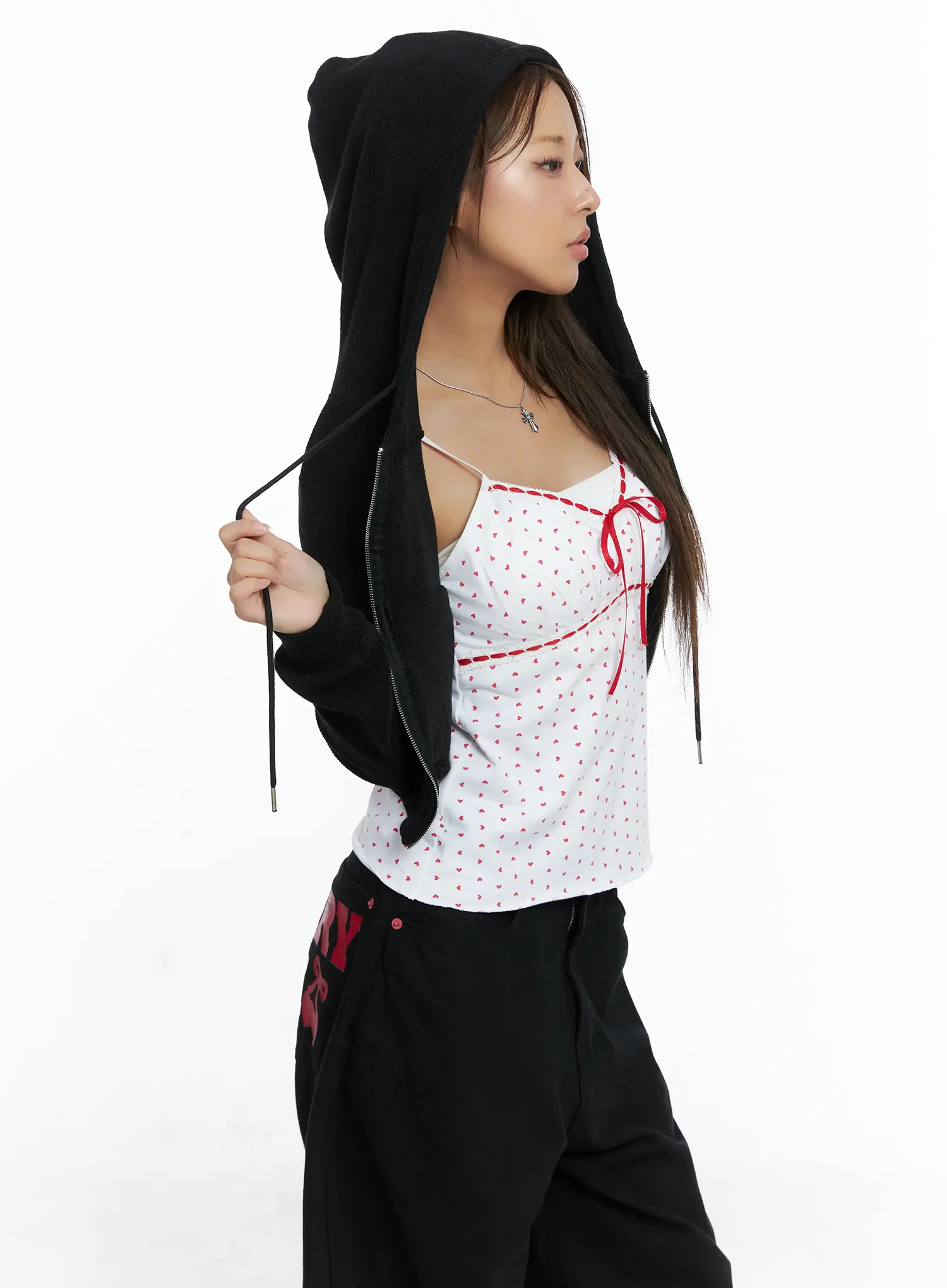 Cropped Knit Zip-Up Hoodie CS505 - Image 7