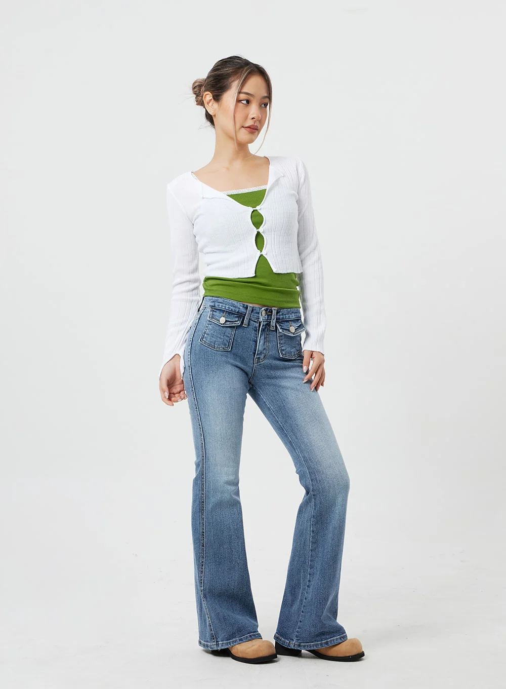 Cropped Long Sleeve Cardigan CF317 - Image 8