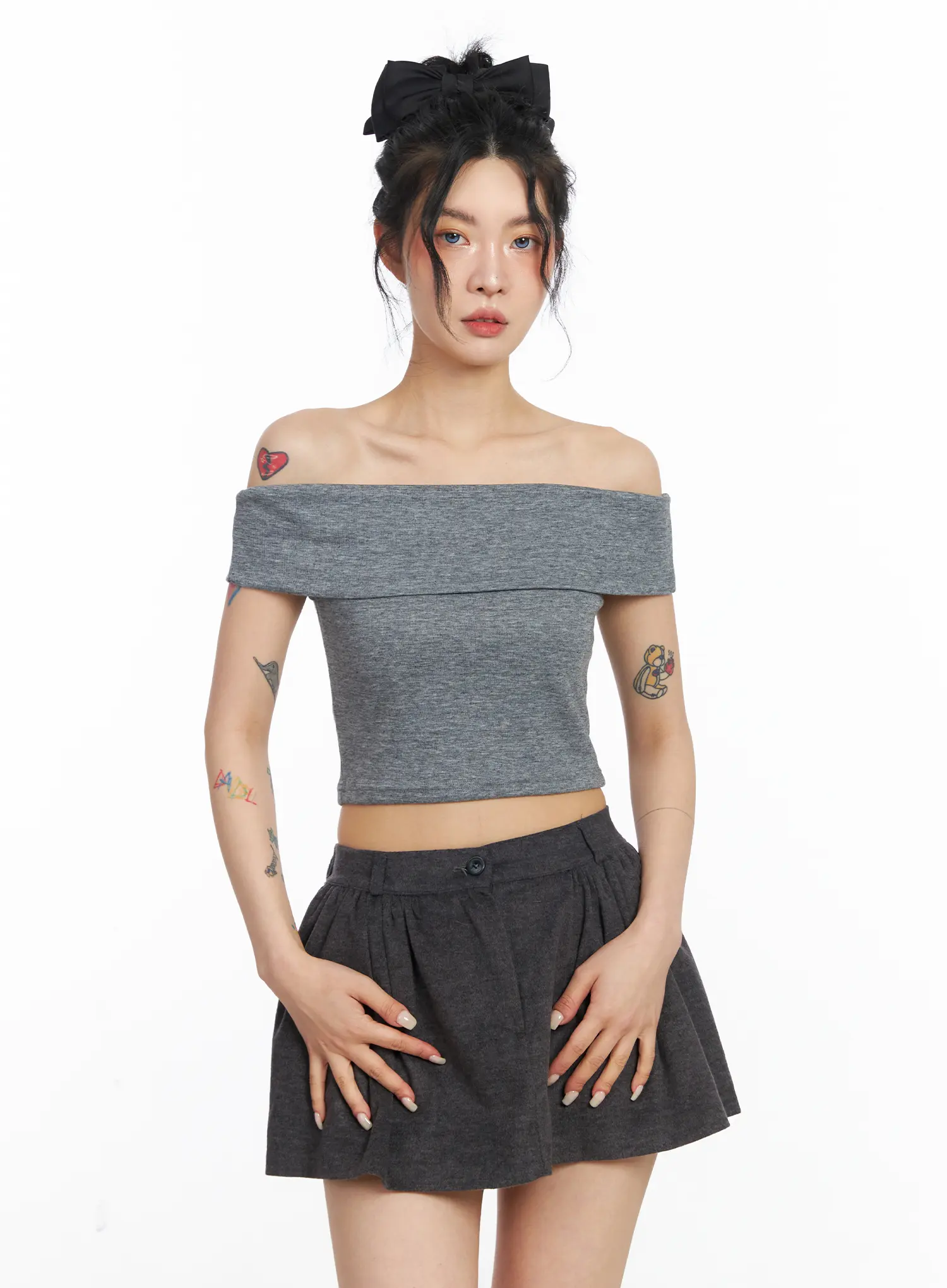 Cropped Off-Shoulder Top CJ522 - Image 2