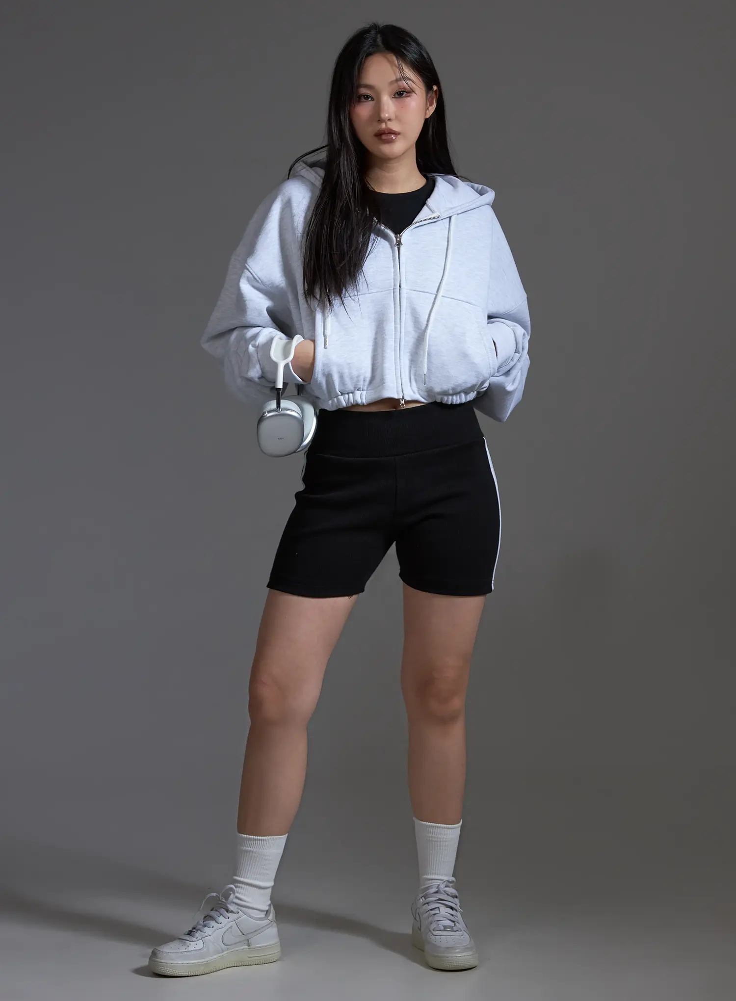 Cropped Zip-Up Hoodie IO517 - Image 13