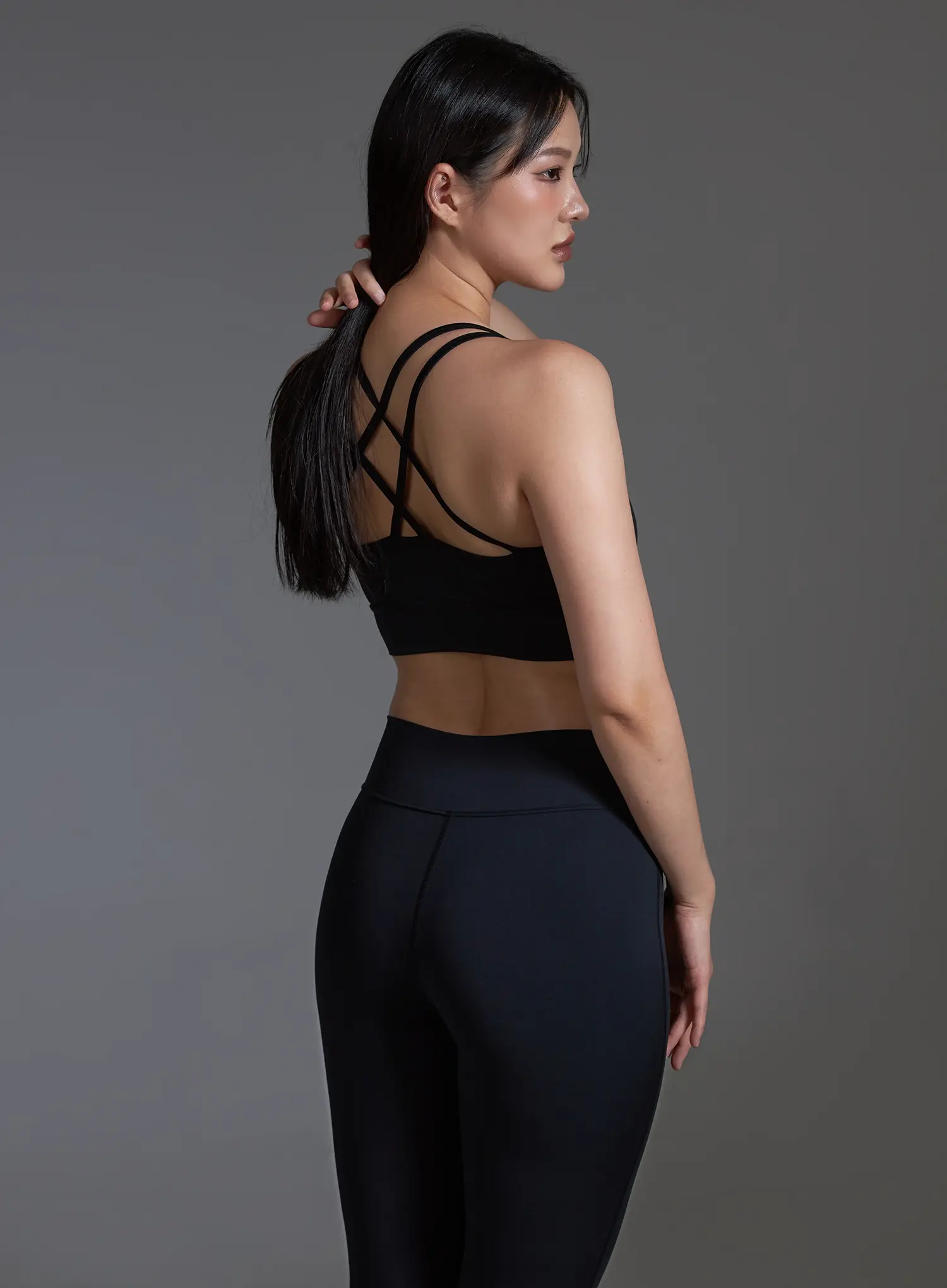Cross Back Sports Bra Top (Black) IO517