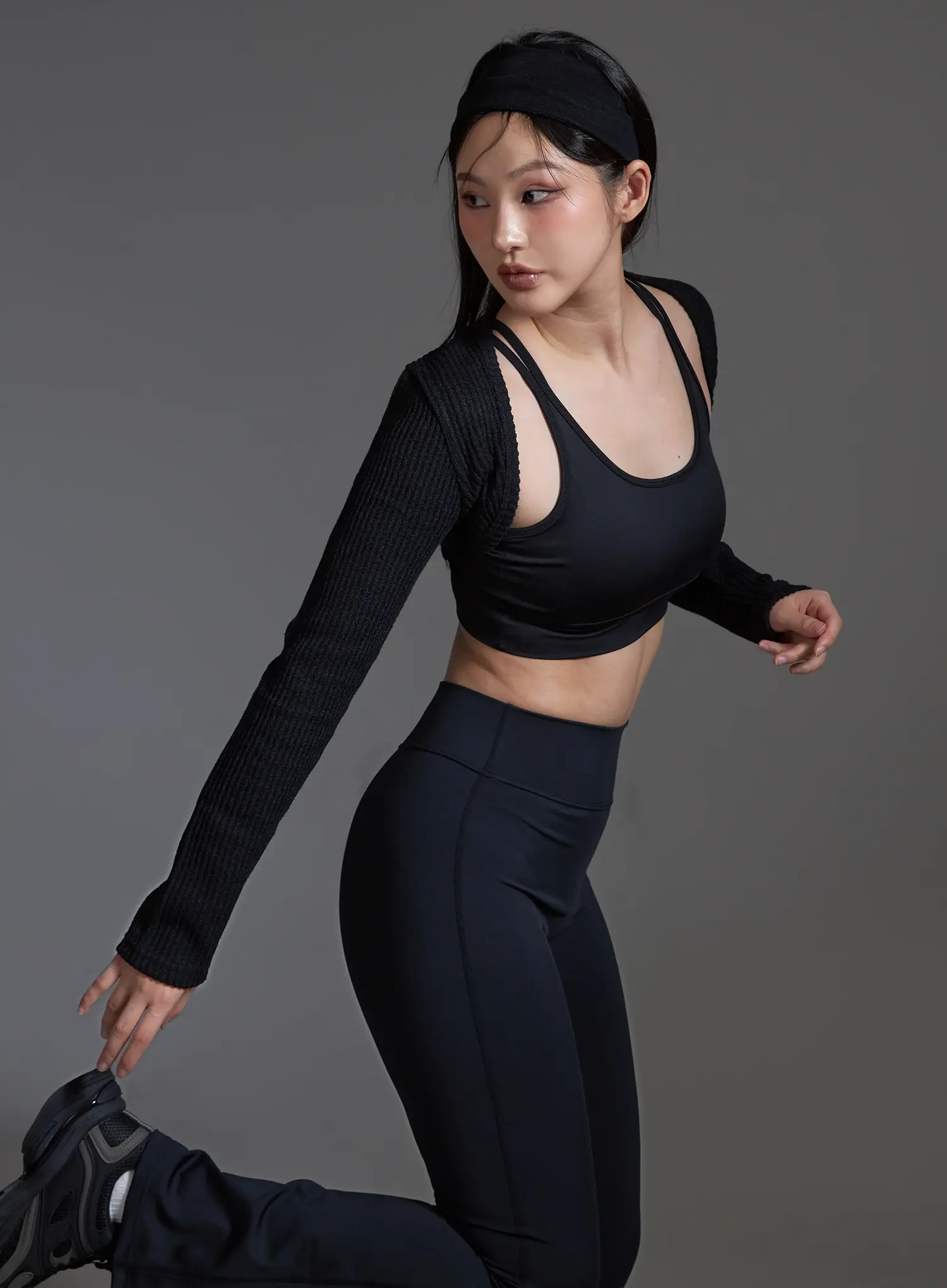 Cross Back Sports Bra Top (Black) IO517 - Image 14