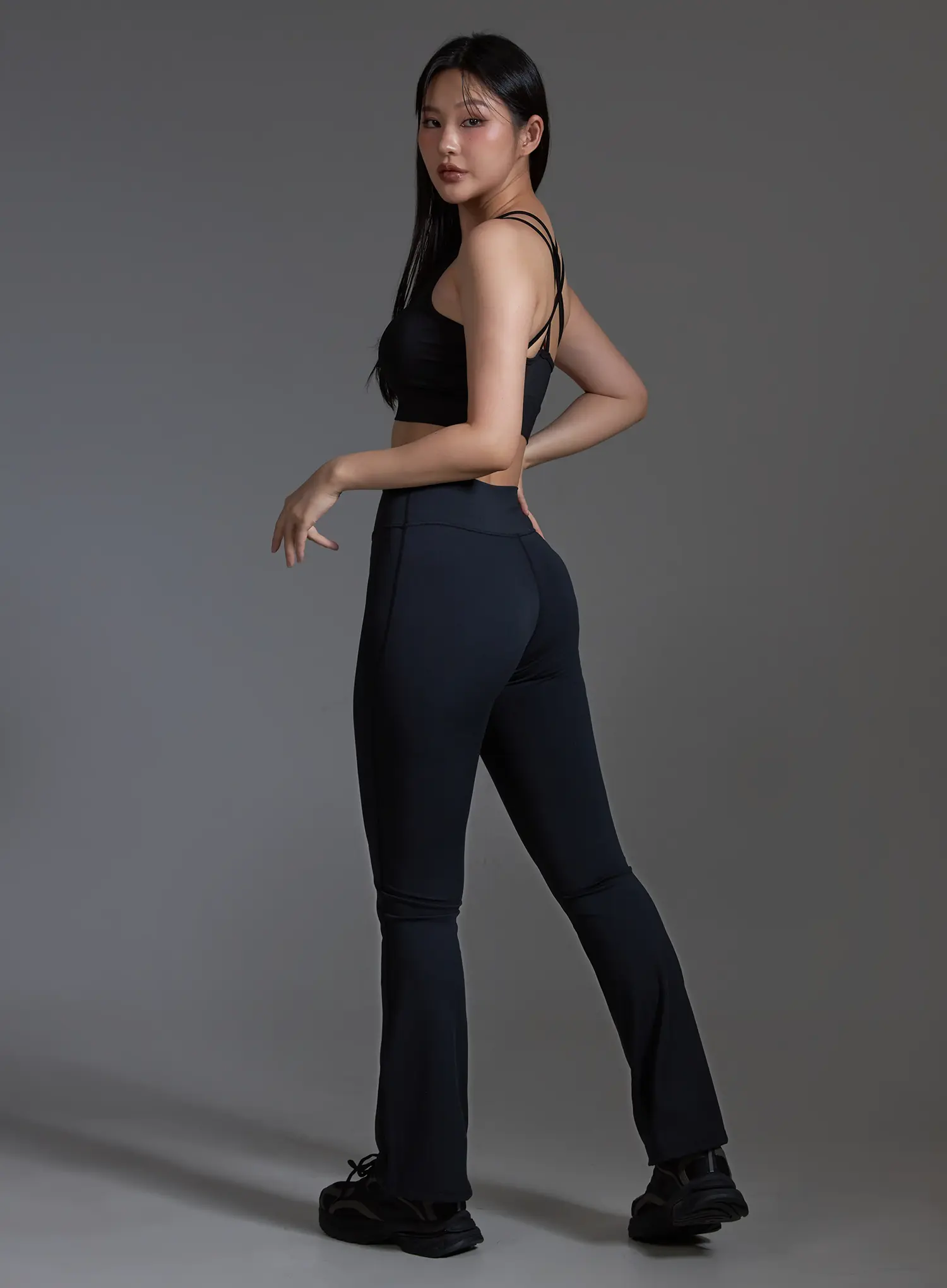 Cross Back Sports Bra Top (Black) IO517 - Image 3