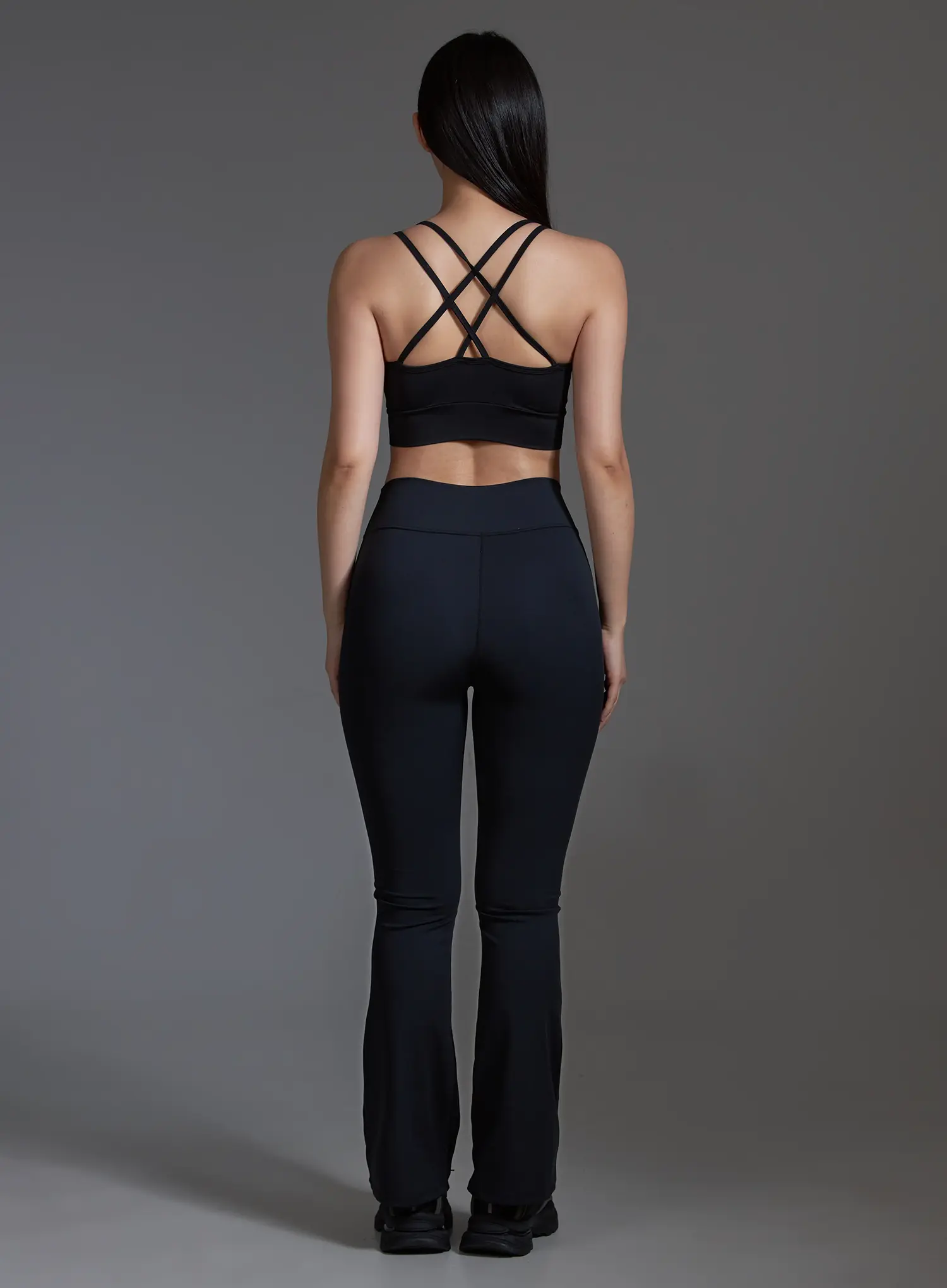 Cross Back Sports Bra Top (Black) IO517 - Image 6