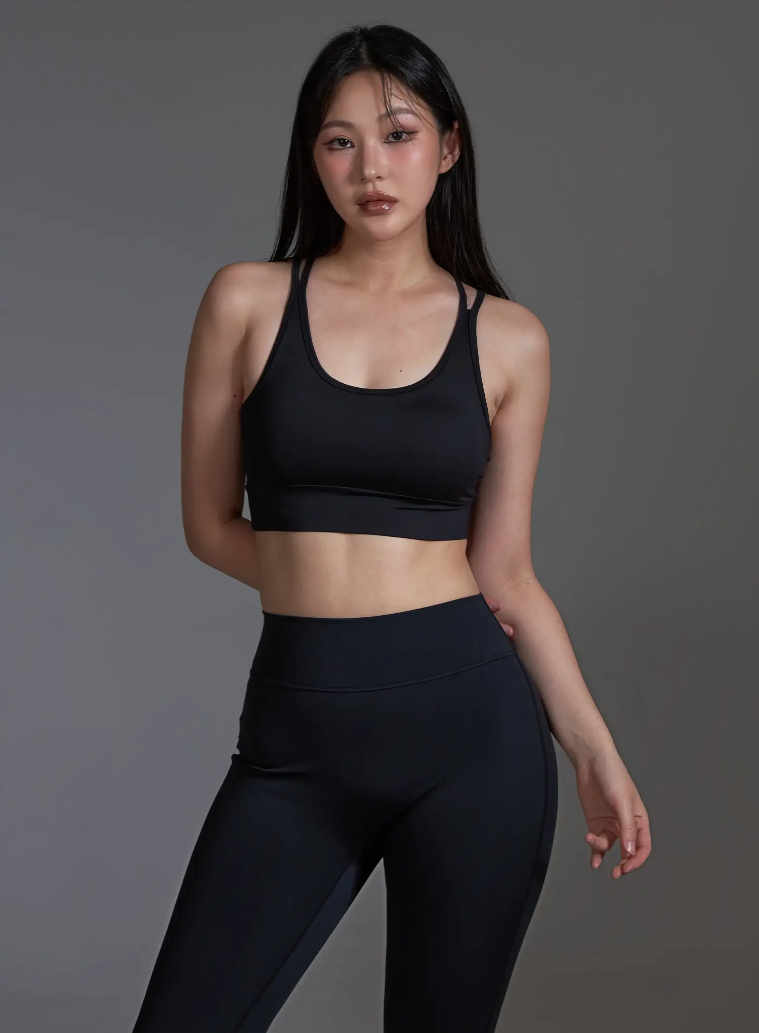 Cross Back Sports Bra Top (Black) IO517 - Image 7