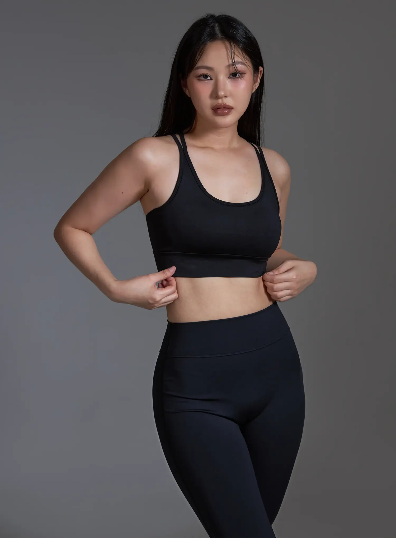 Cross Back Sports Bra Top (Black) IO517 - Image 8