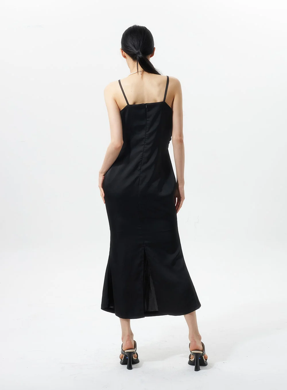 Cross Bust Satin Maxi Dress IU326 - Image 10