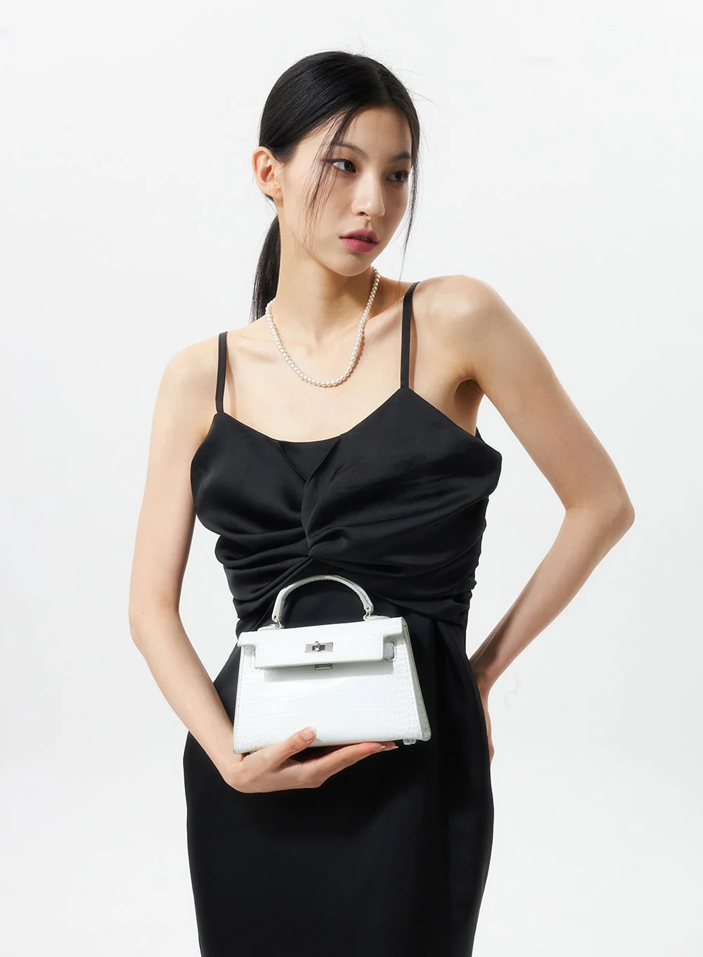 Cross Bust Satin Maxi Dress IU326 - Image 4