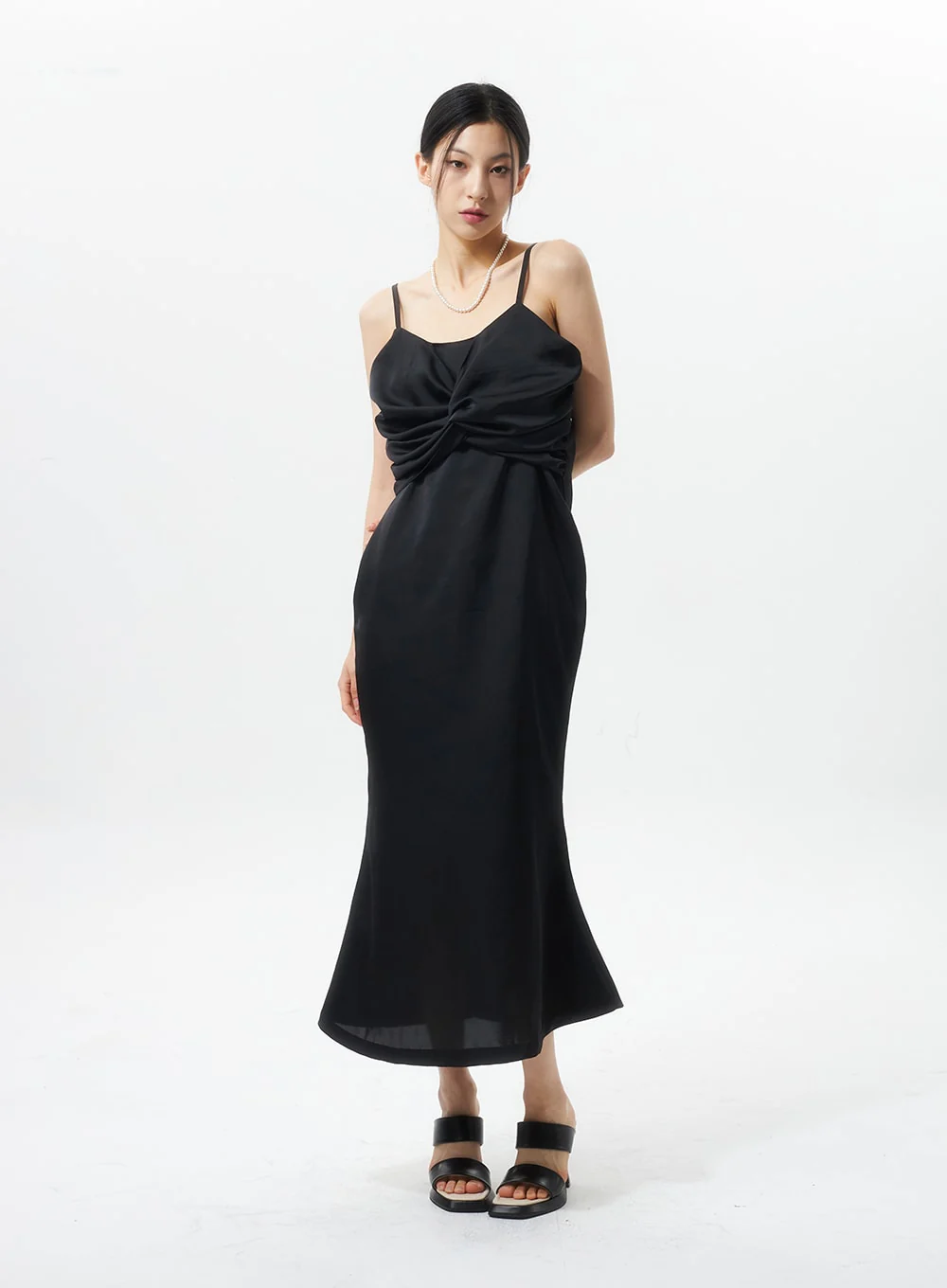 Cross Bust Satin Maxi Dress IU326 - Image 6