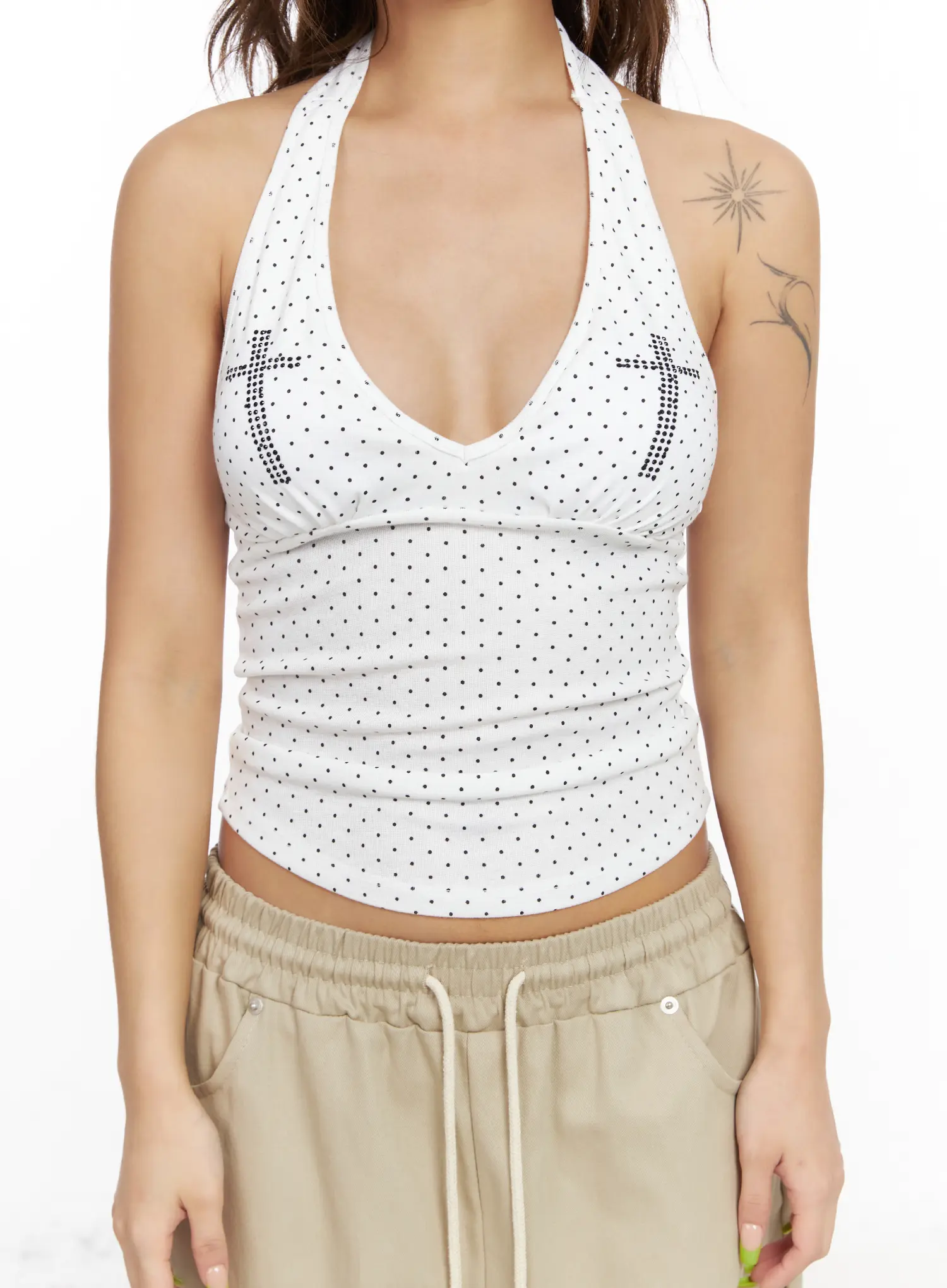 Cross Detail Halter Top CF513 - Image 4