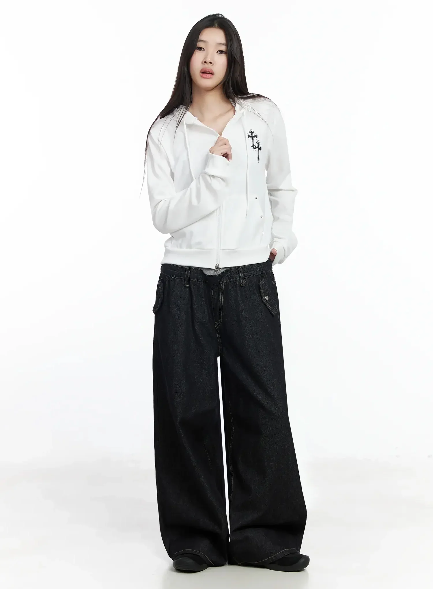 Cross Graphic Zip-Up Hoodie IM506 - Image 10