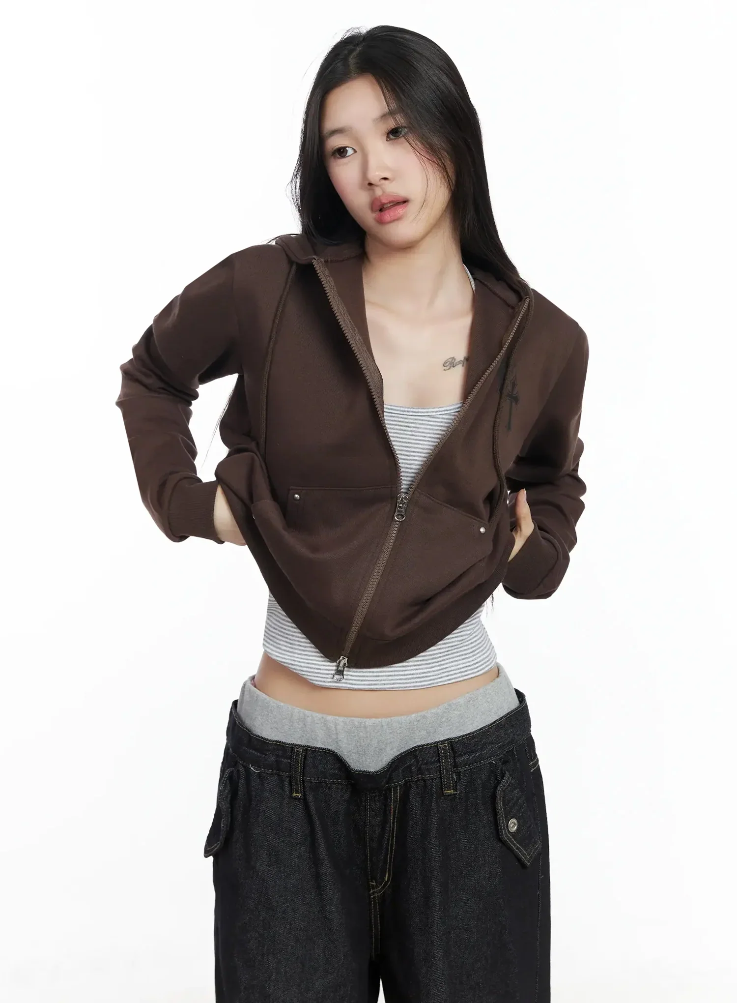 Cross Graphic Zip-Up Hoodie IM506 - Image 14