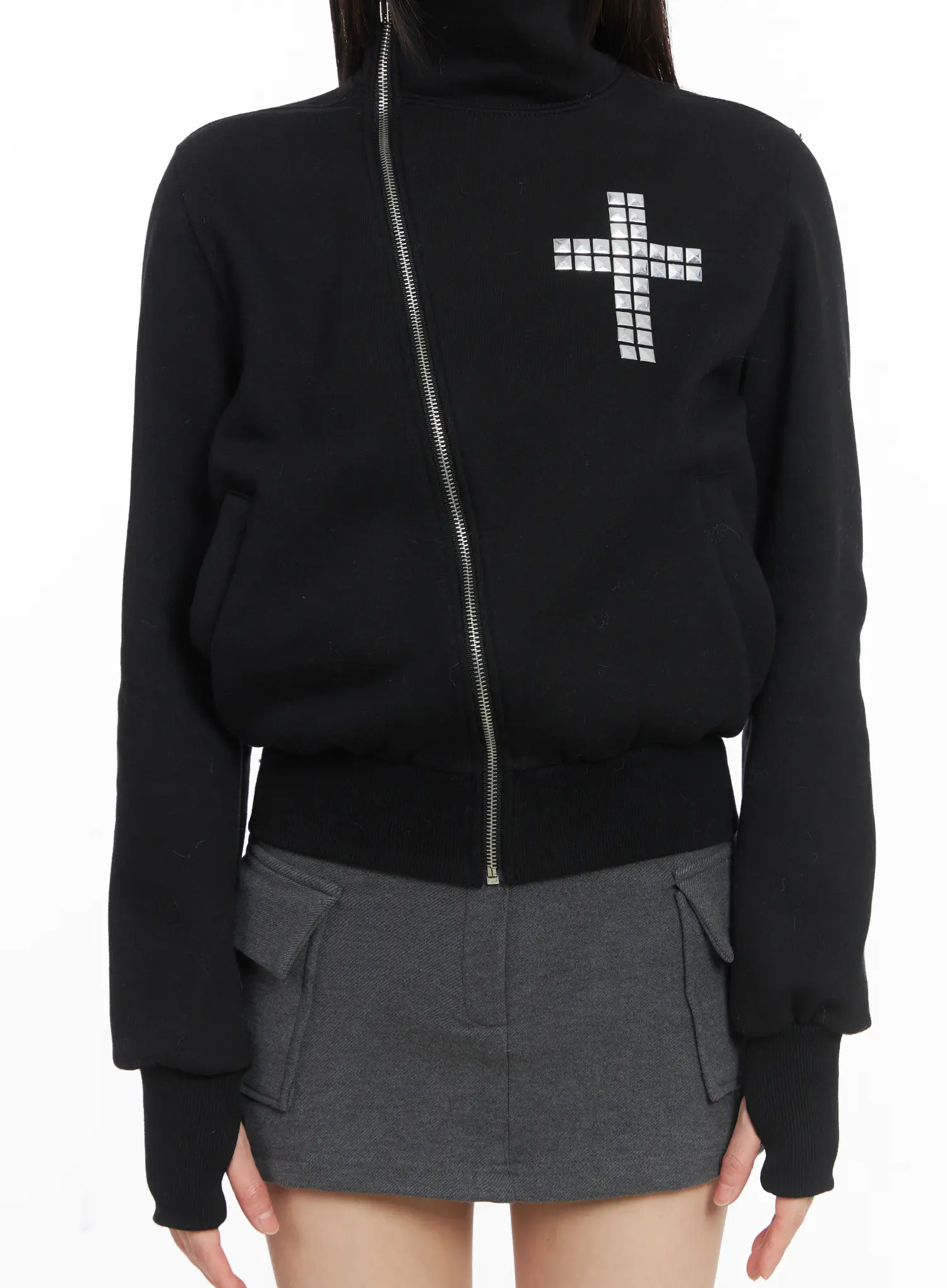 Cross Stud Zip-Up Jacket CJ501 - Image 5