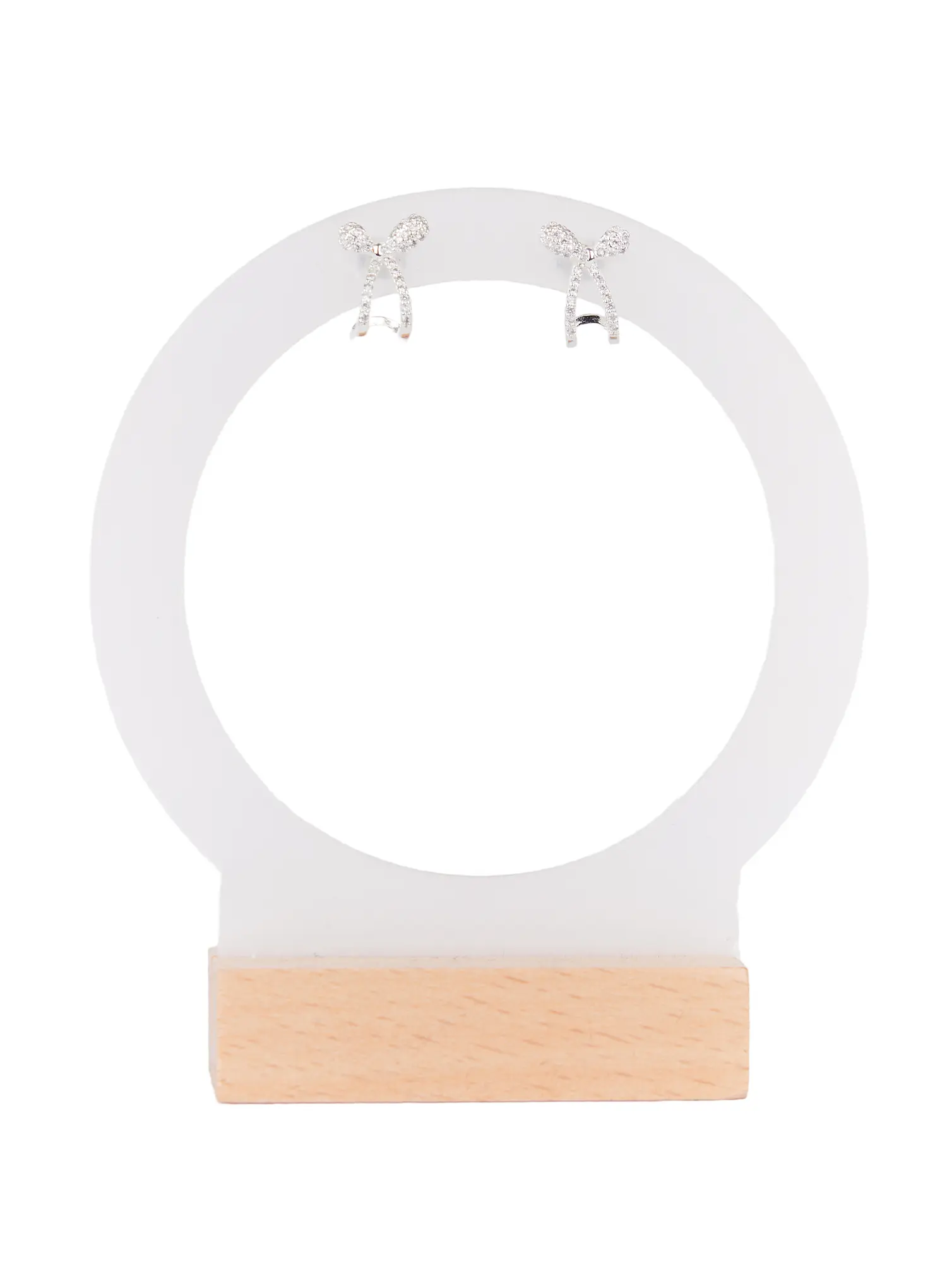 Cubic Bow Stud Earrings CD514 - Image 4