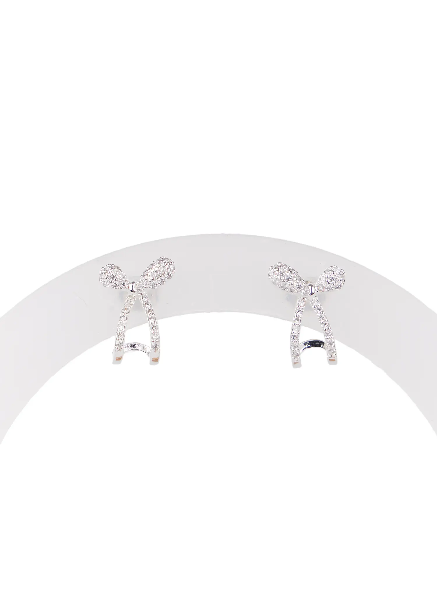 Cubic Bow Stud Earrings CD514 - Image 5