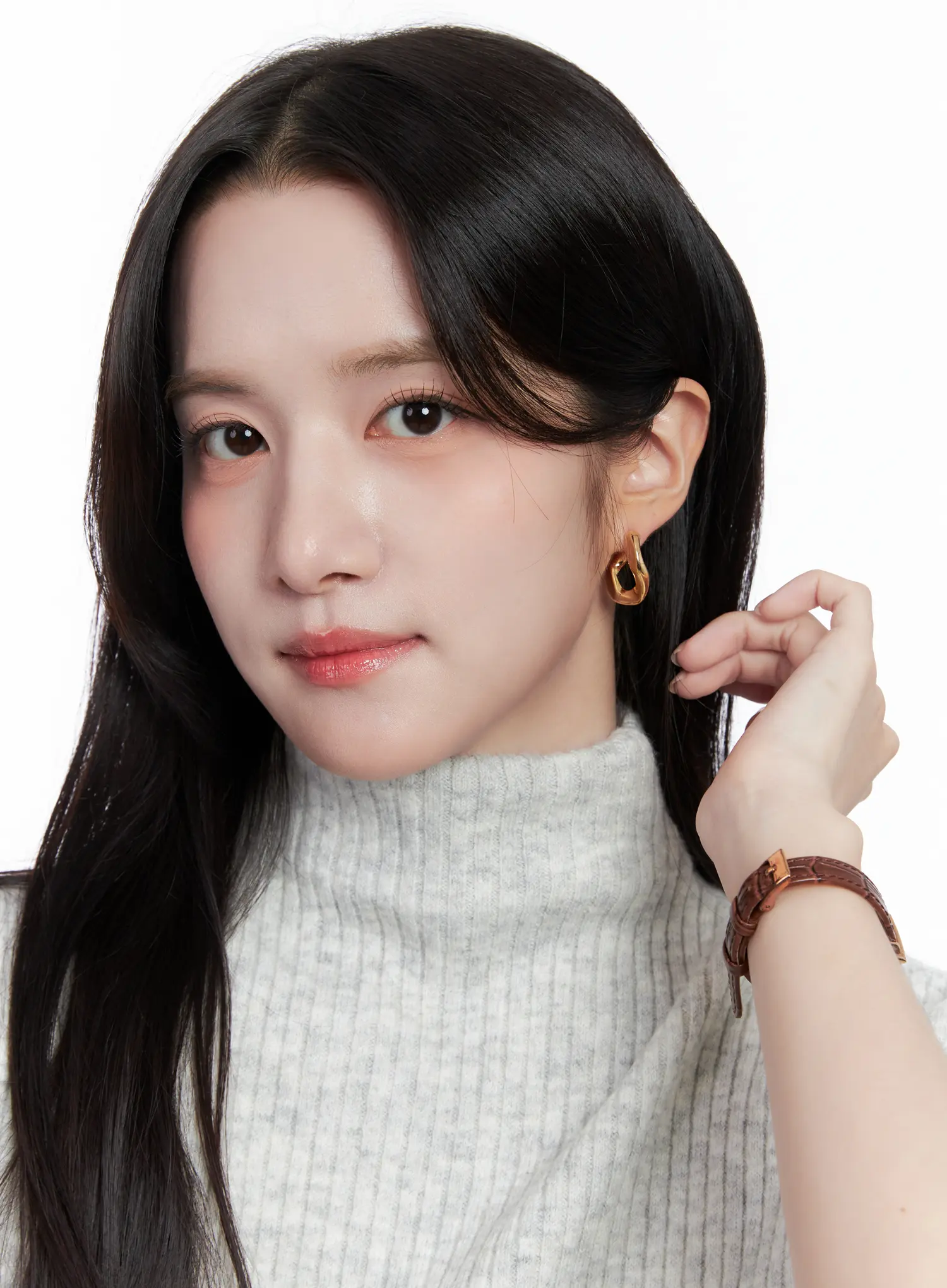 Curved Hoop Earrings CS523 - Image 2