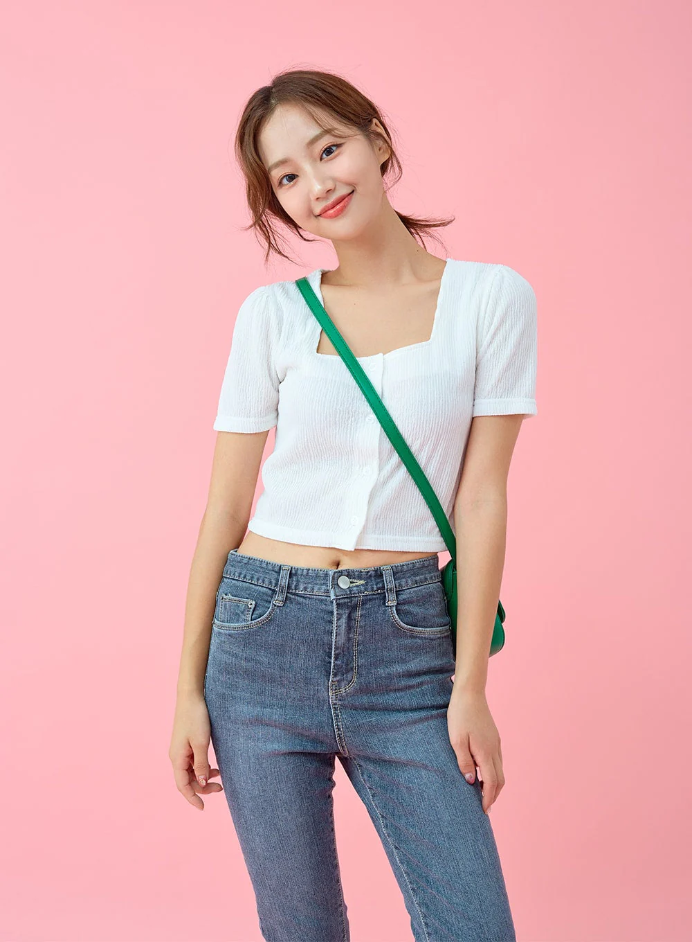 Cut Hem Span Skinny Pants BU29 - Image 15