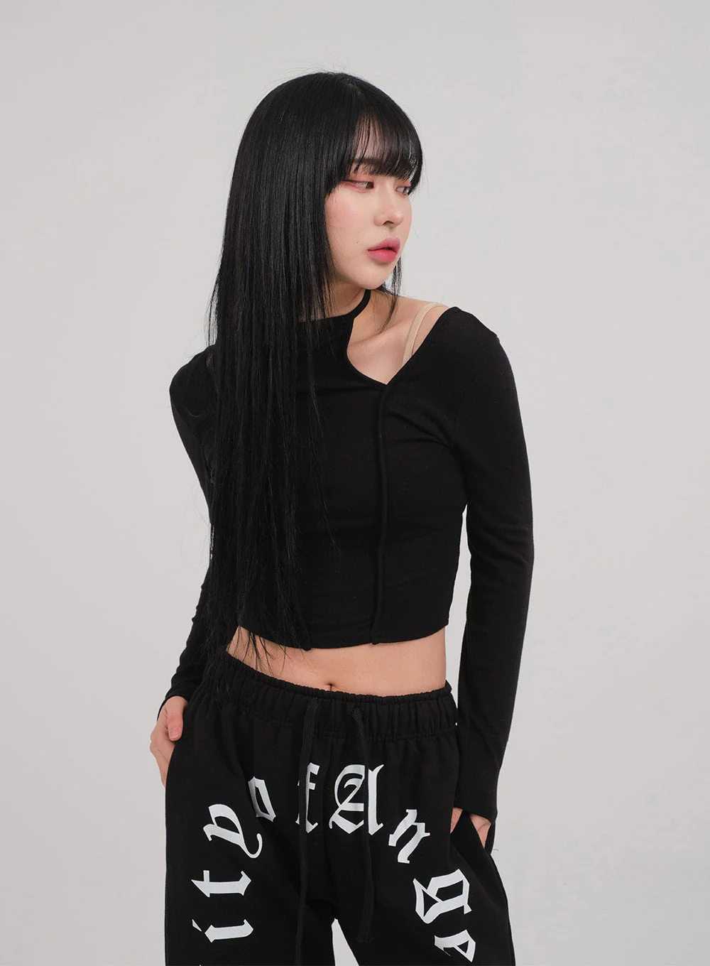 Cut Out Long Sleeve Top C0302 - Image 2