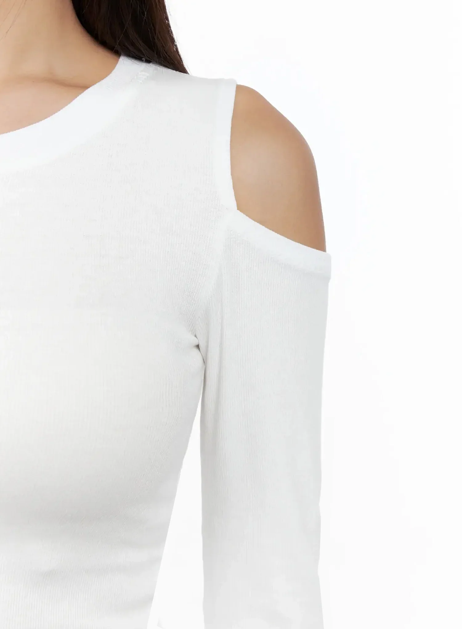 Cut-Out Ribbed Off-Shoulder Top IG527 - Image 3