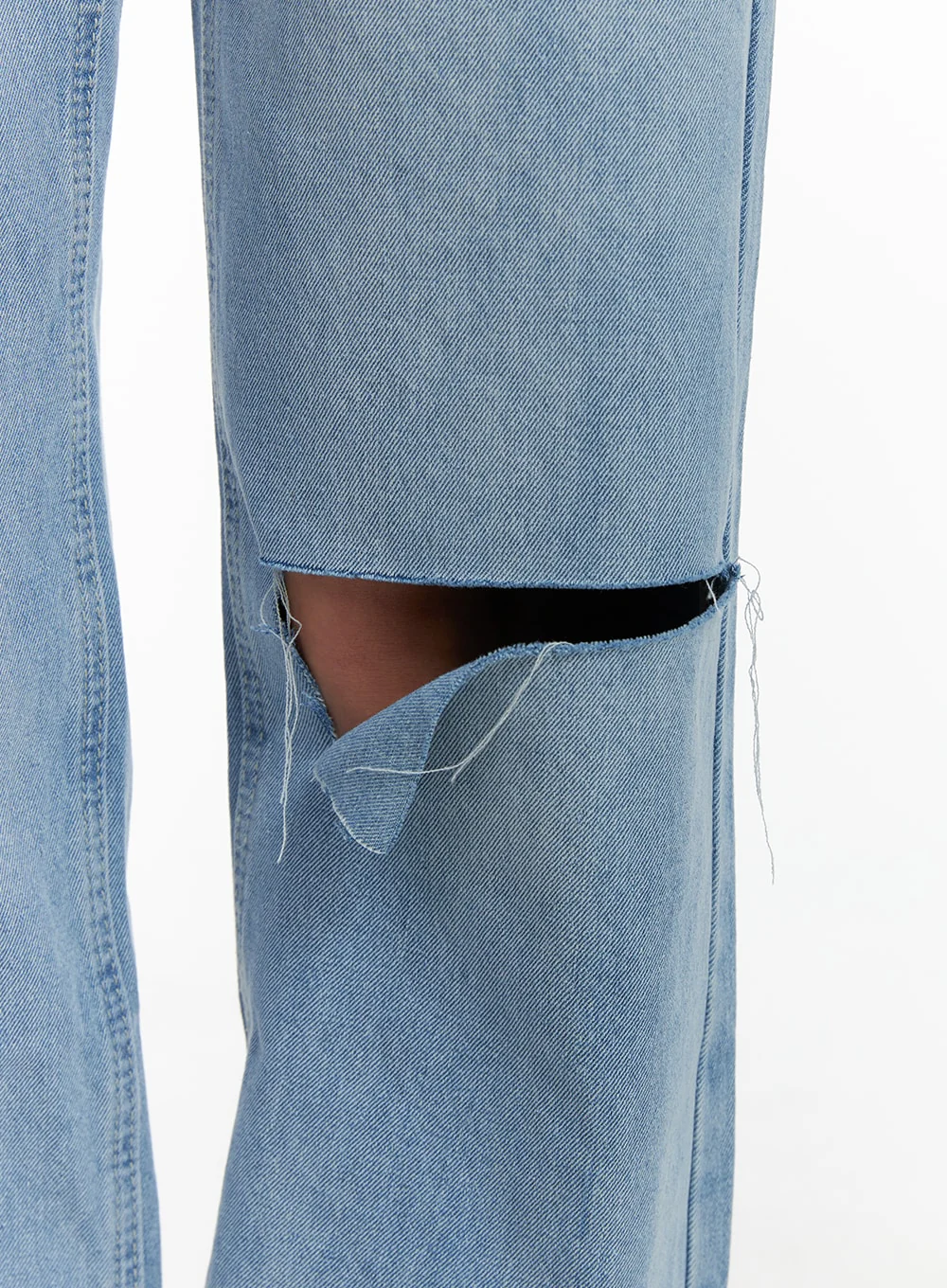 Cut Out Washed Straight Jeans OM421 - Image 7